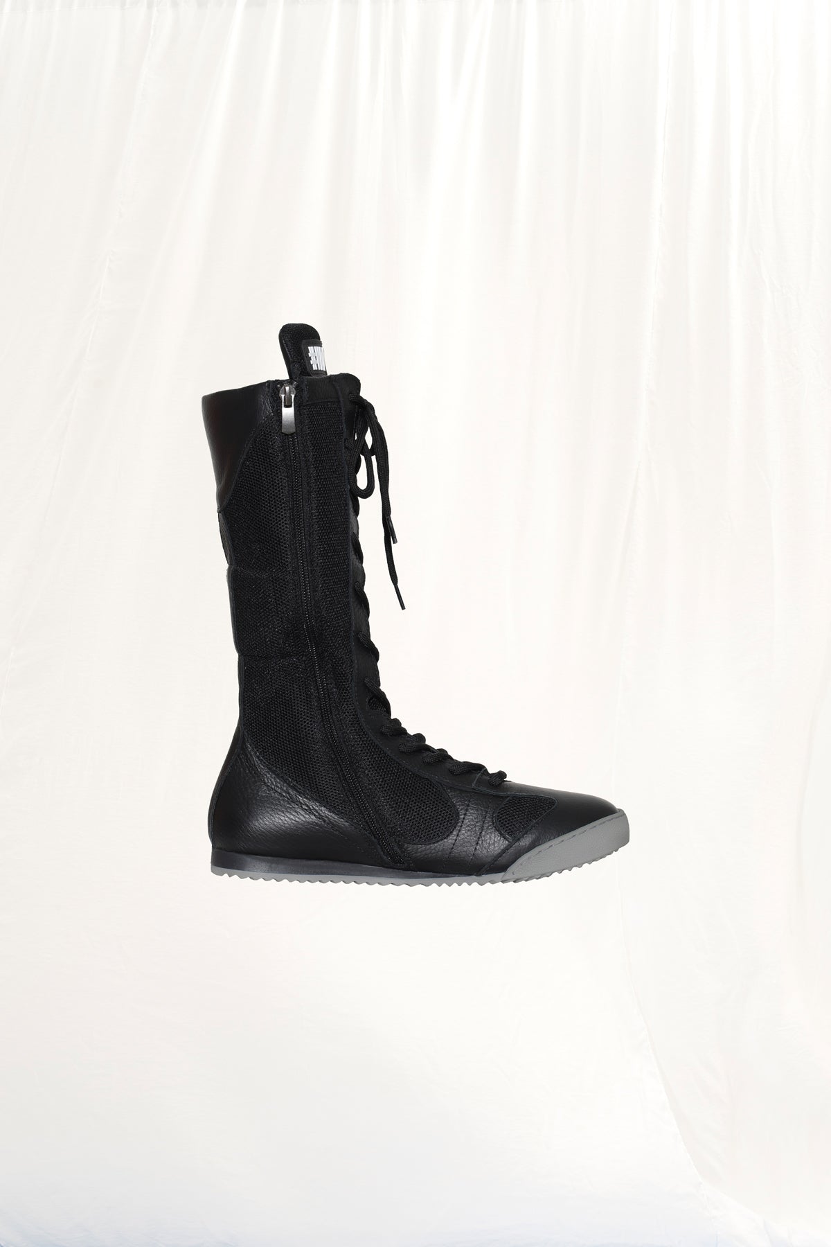 Black Leather Sports Boots Balboa