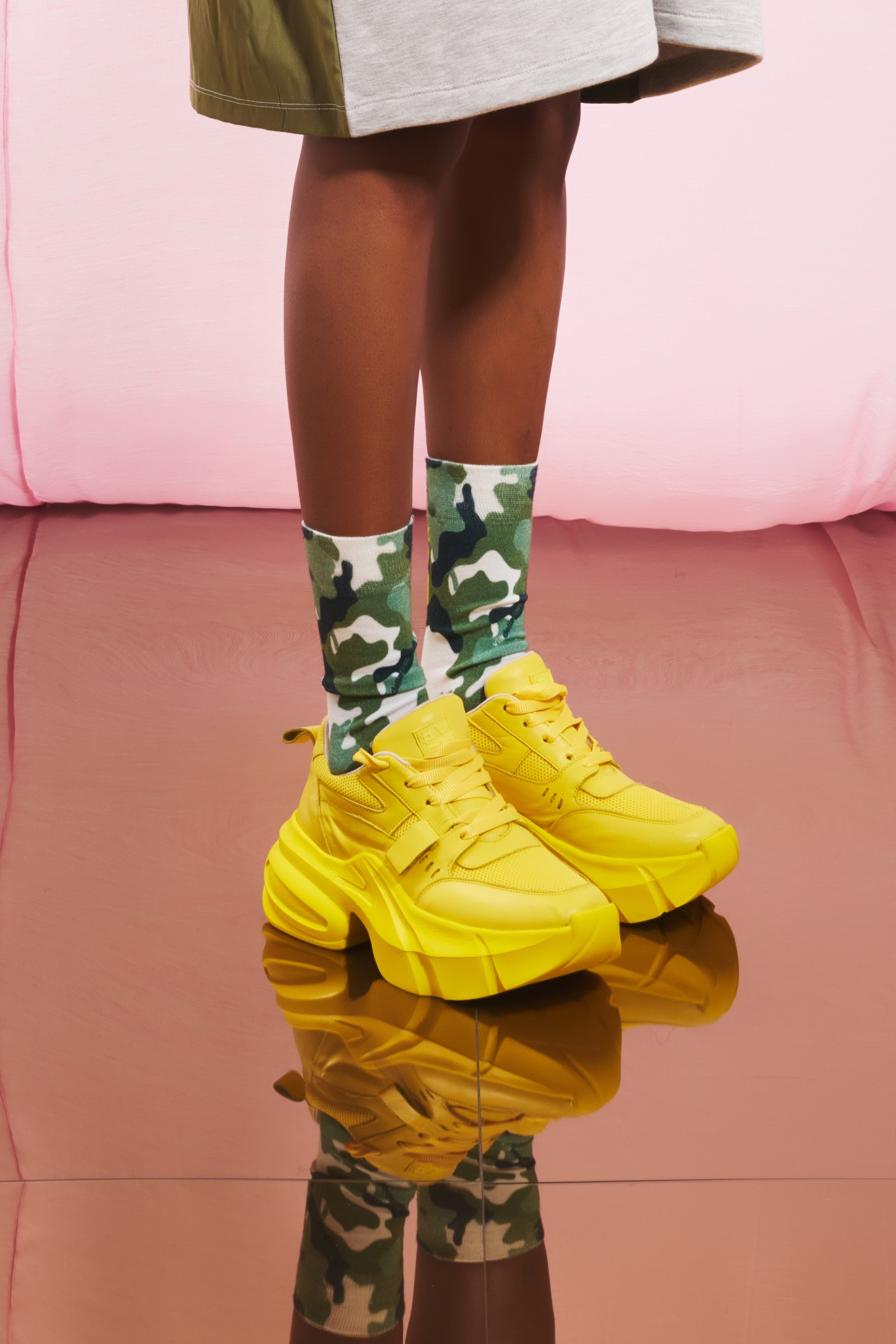 Khaki Black Socks C1