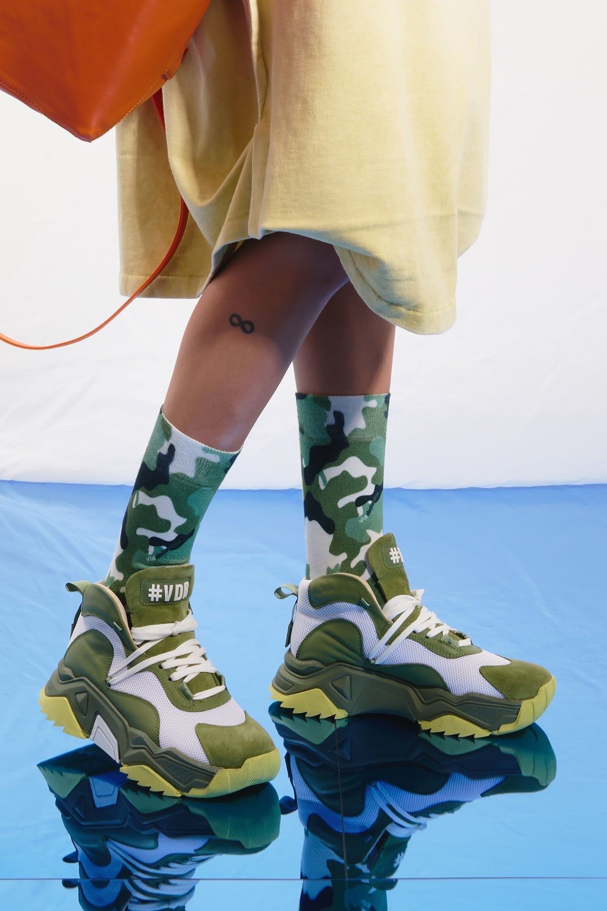 Olive Green White Sneakers Lee7