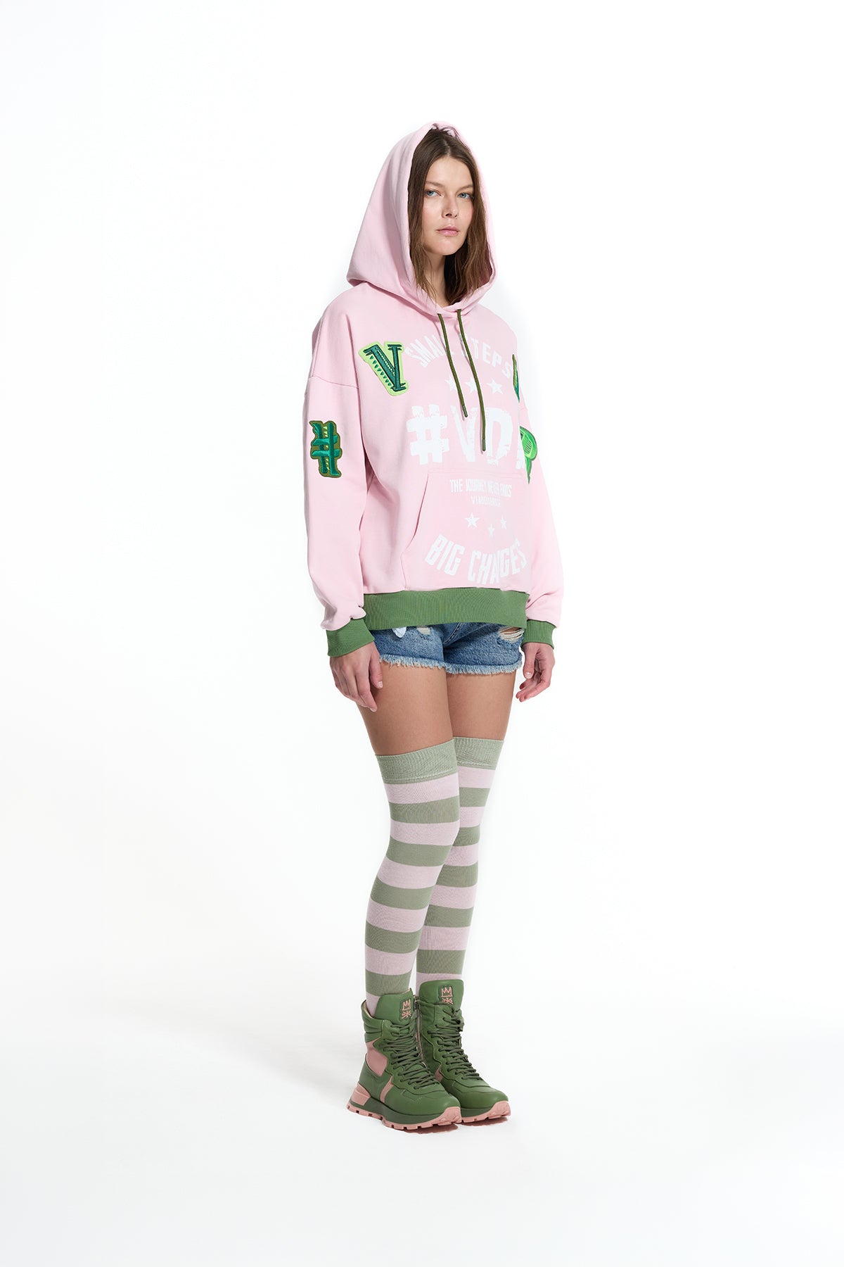 Khaki Pink Boots Tina4