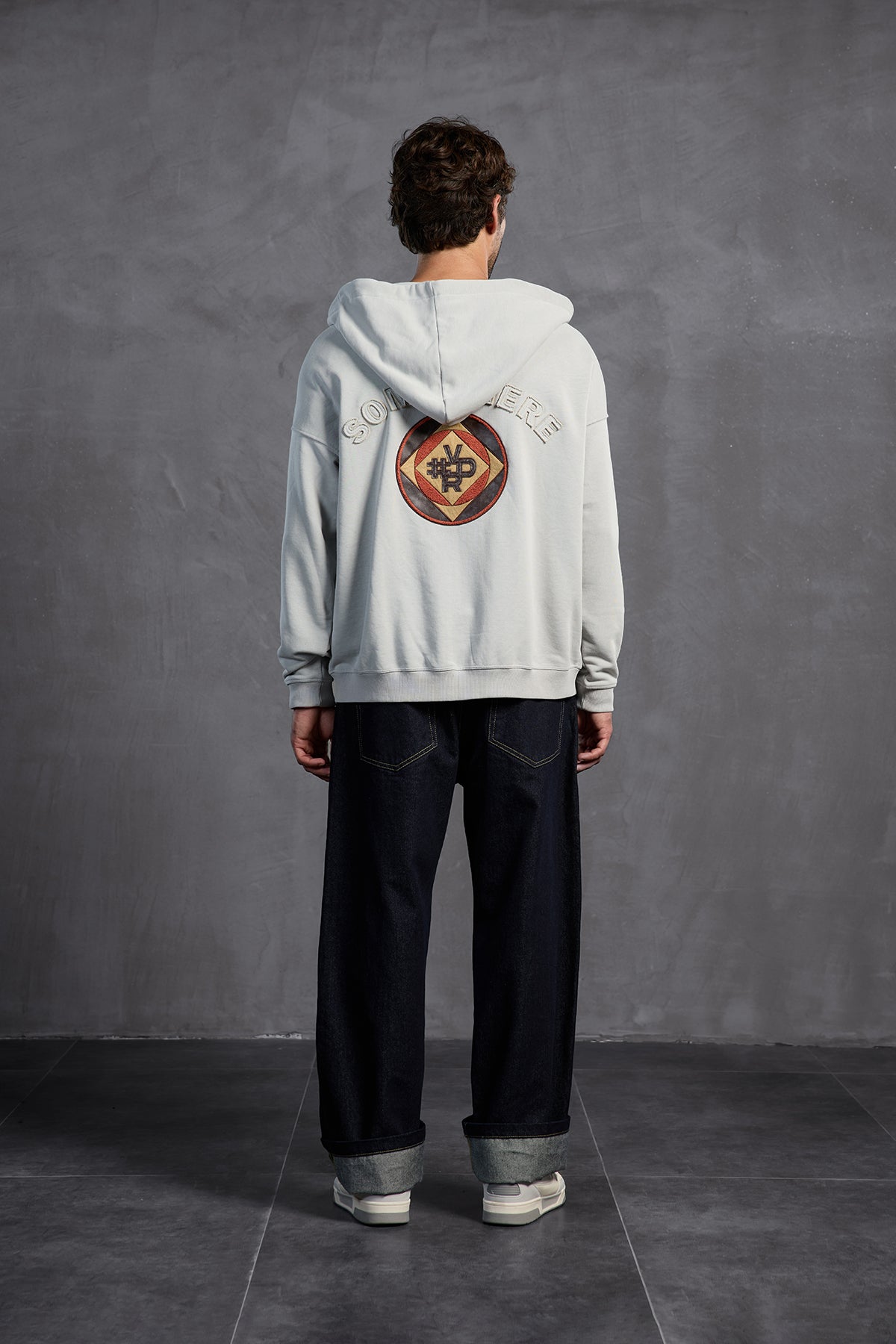 Grey Patch Hooded Sweatshirt 10000