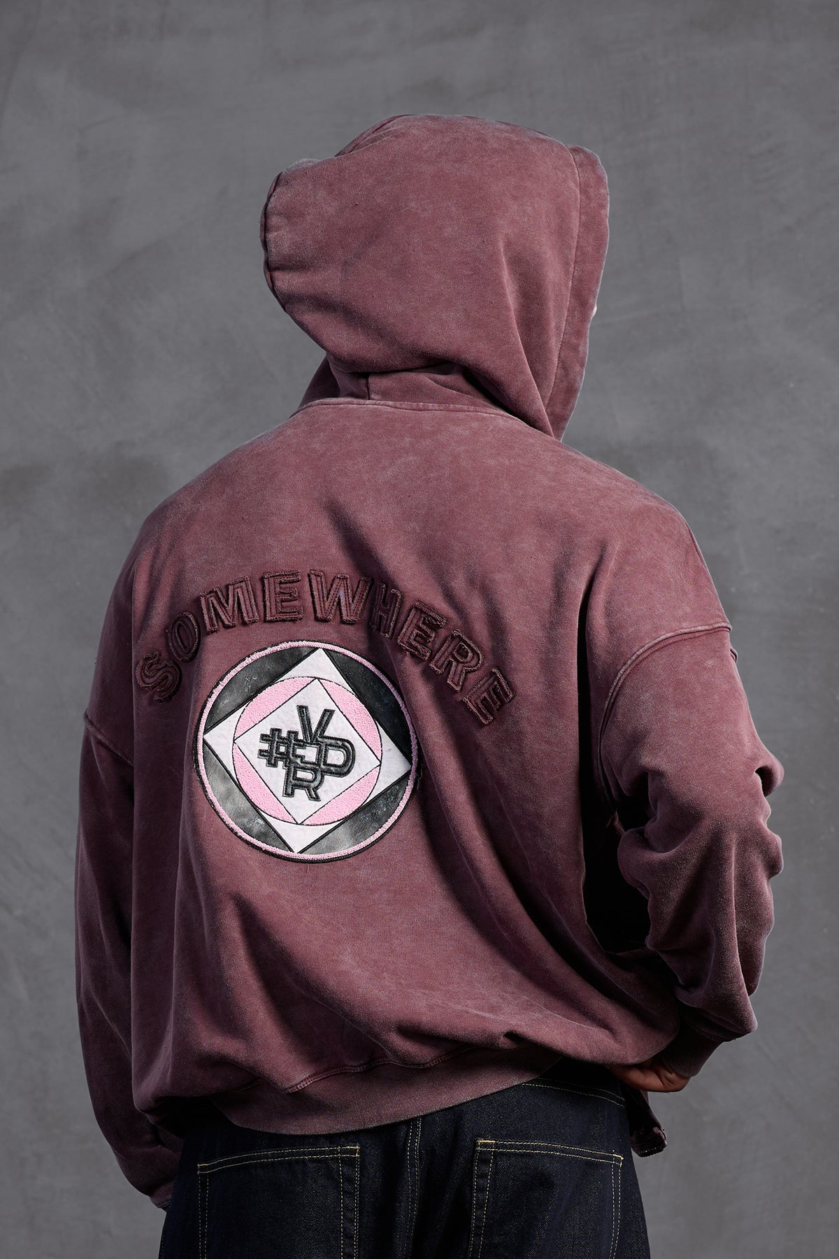 Burgundy Patch Hooded Sweatshirt 10000