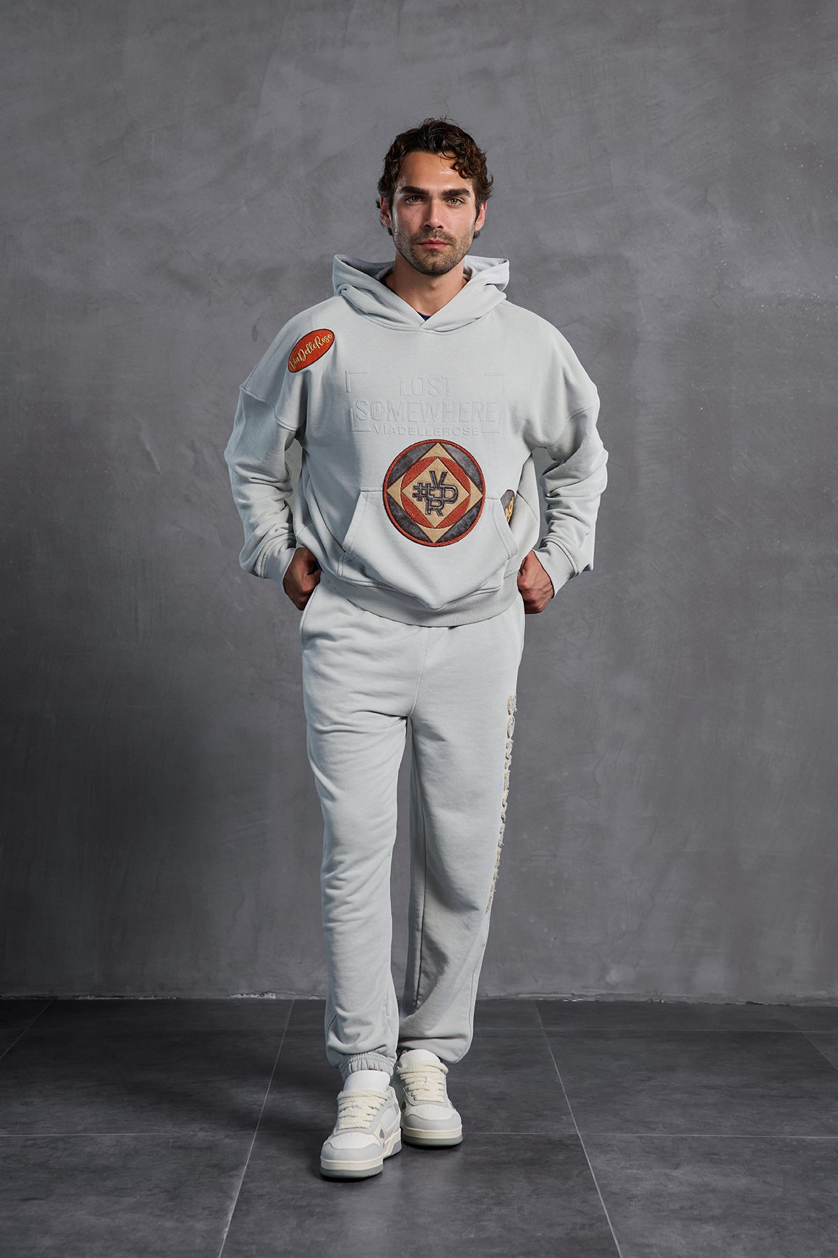 Grey Slim Leg Trousers 10005