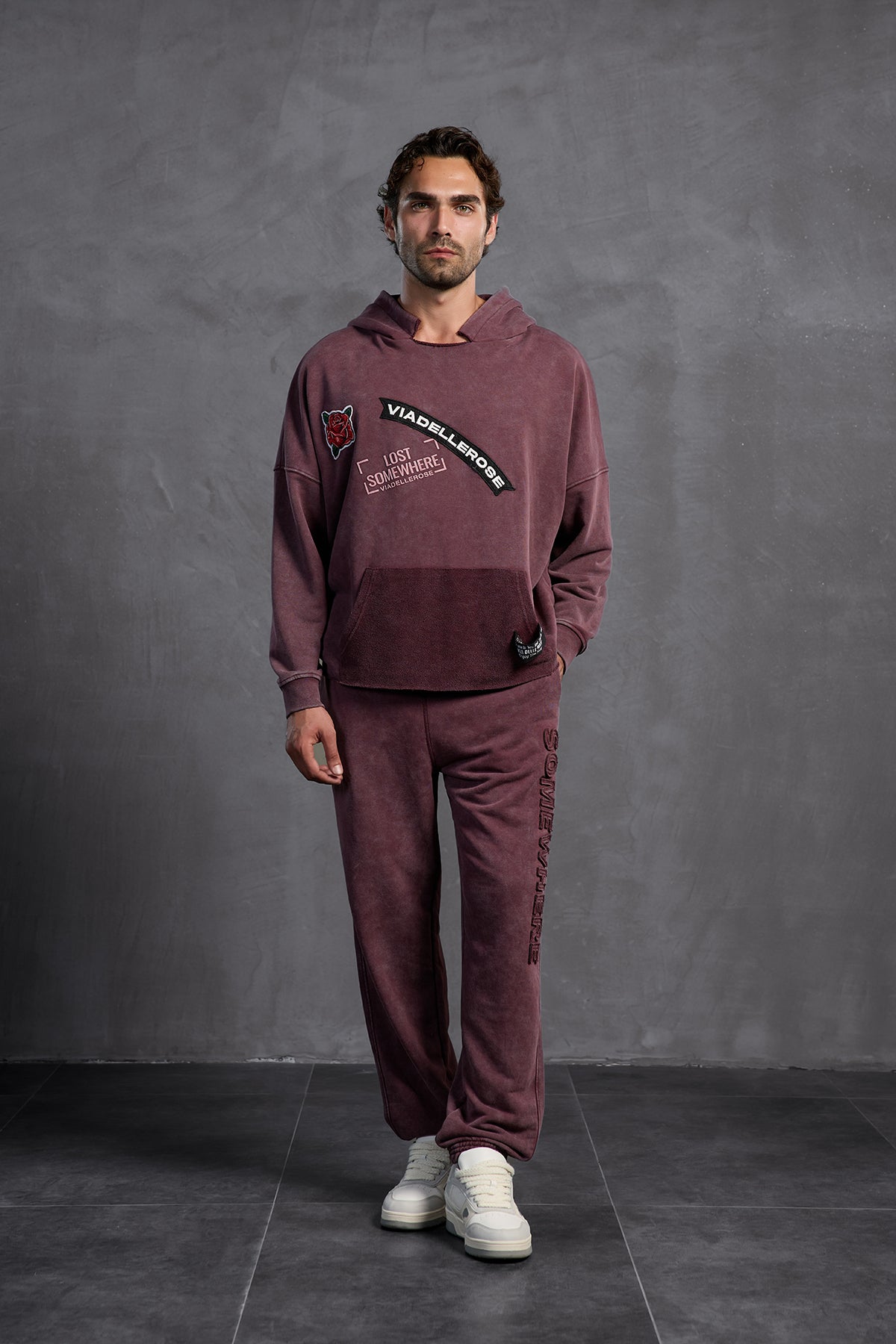 Burgundy Slim Leg Trousers 10005