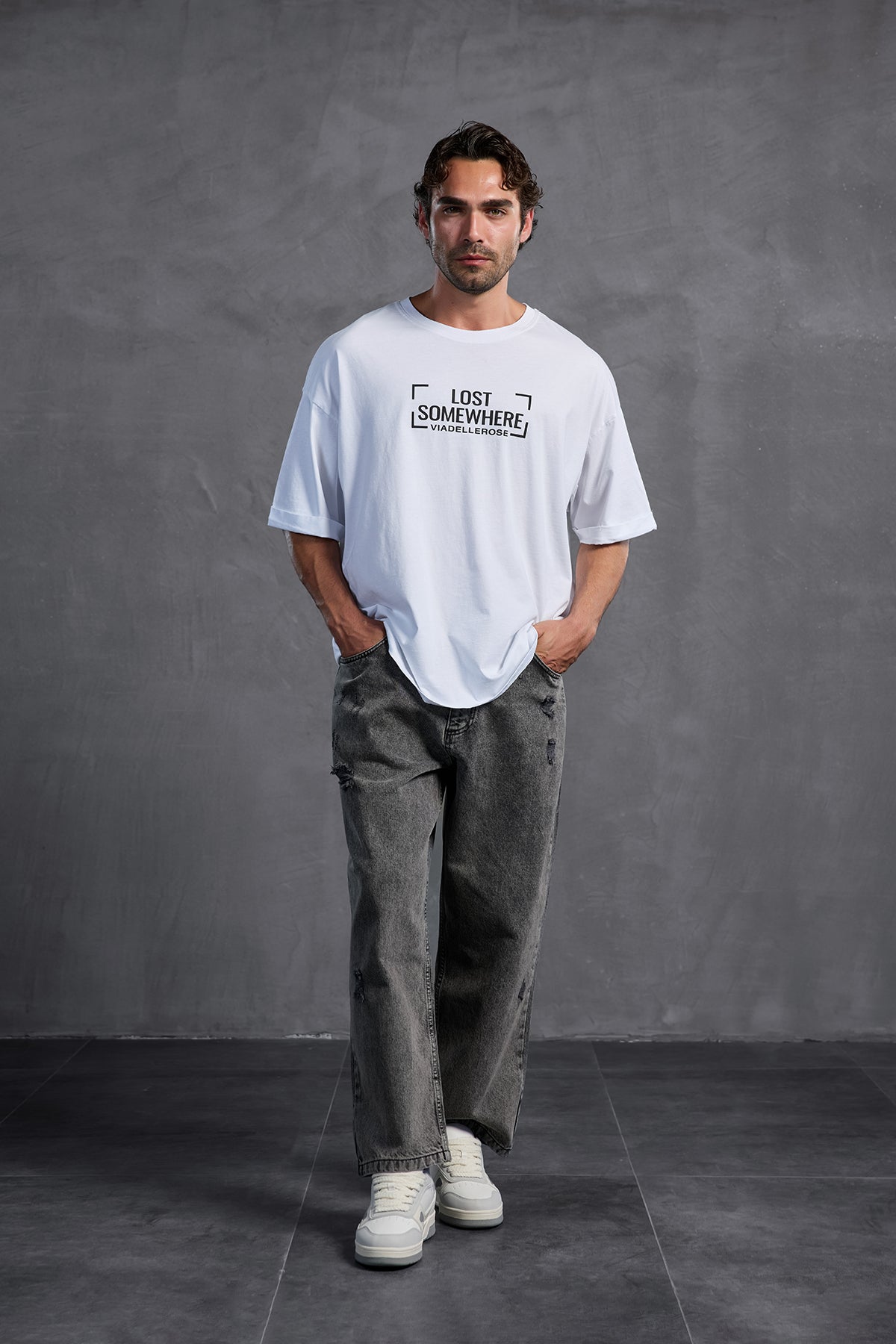 White Printed Crew Neck T-shirt 10006