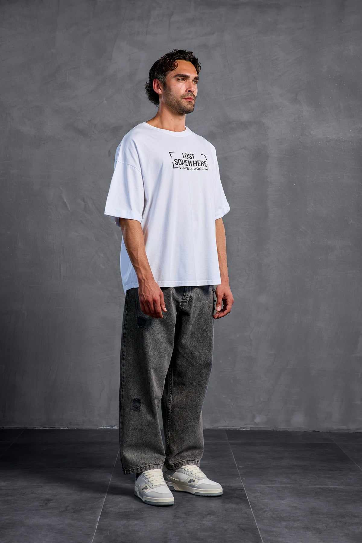 White Printed Crew Neck T-shirt 10006