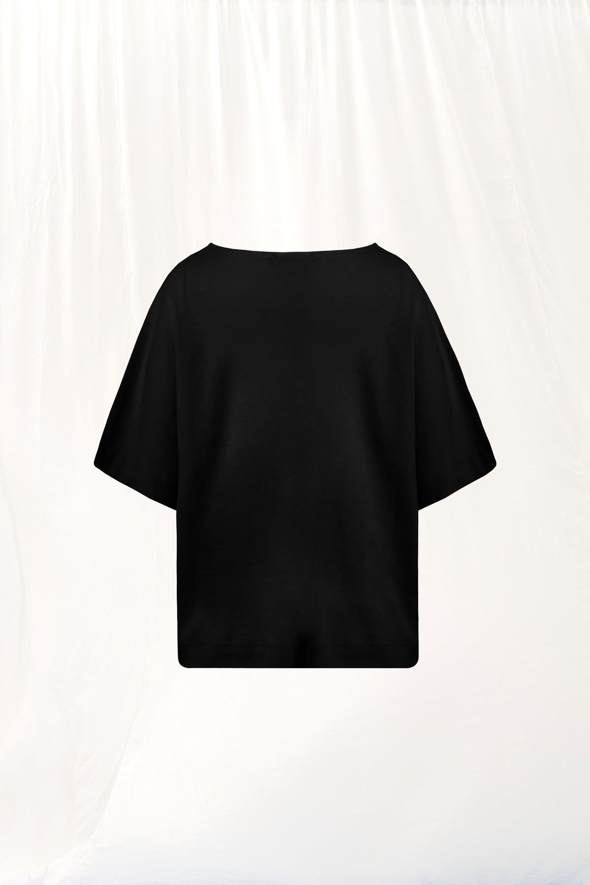 Black V-neck Interlock T-shirt 17003