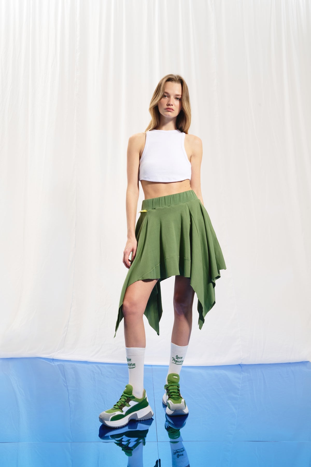 Olive Green Skirt 17008