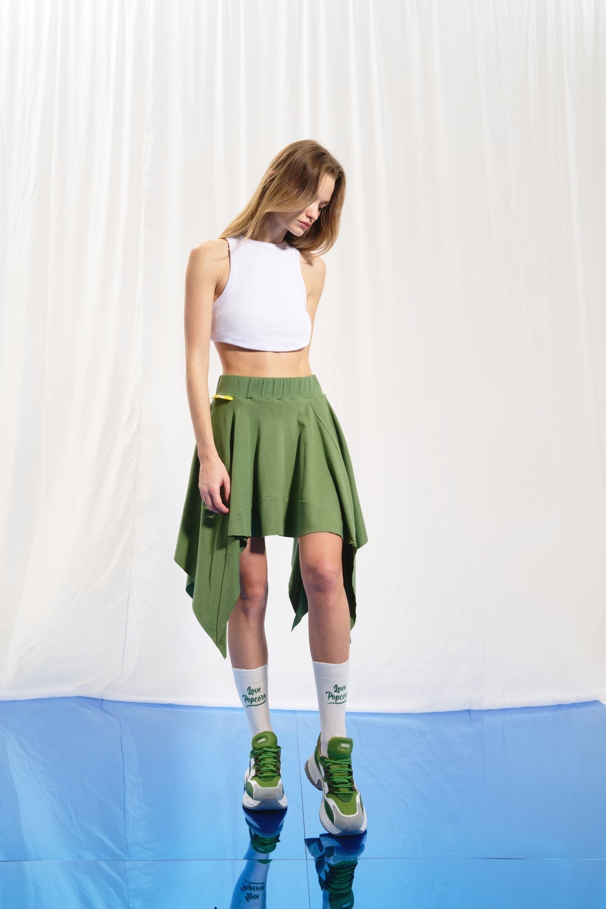 Olive Green Skirt 17008