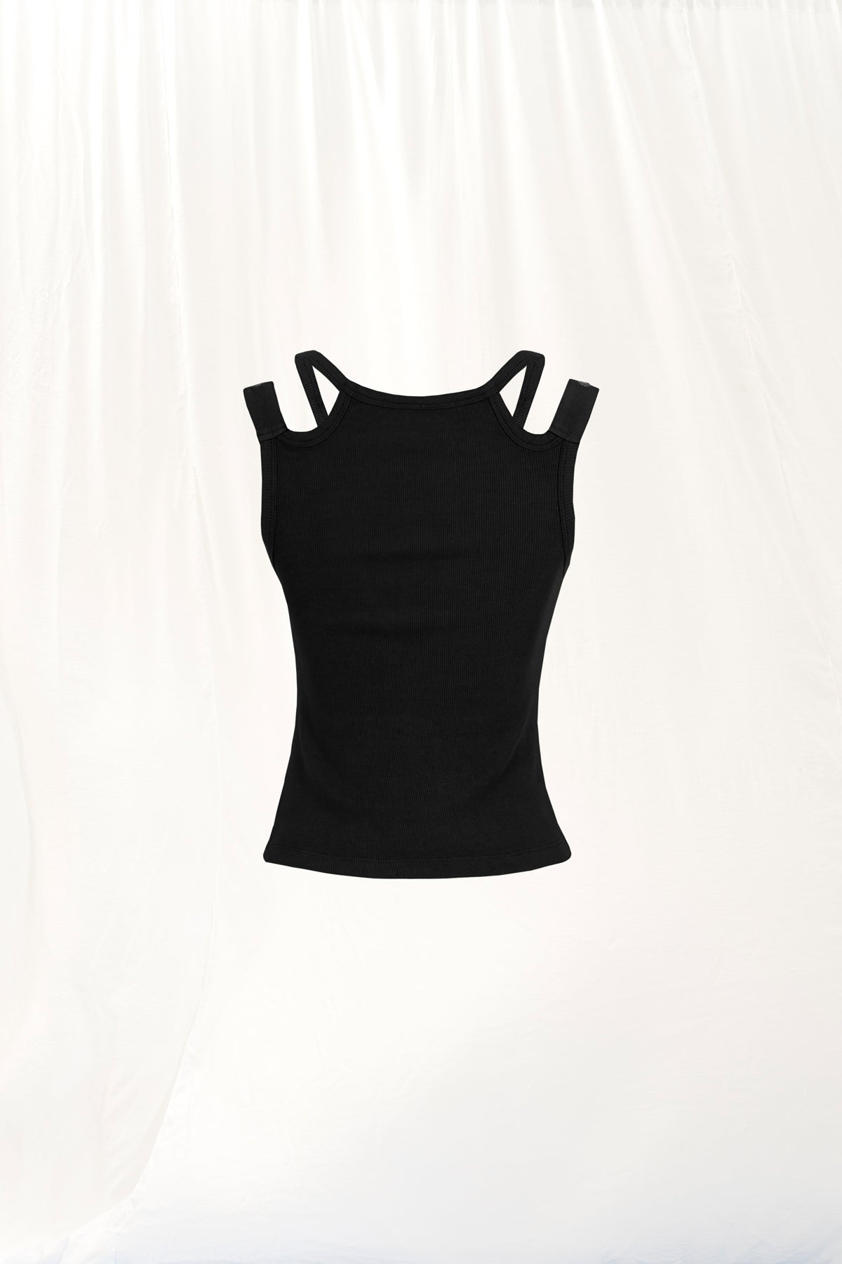 Black Ribbed Tank Top 17019