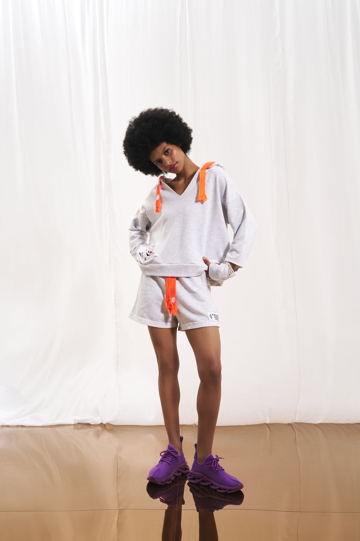 Light Grey Melange Sweatshirt 17032