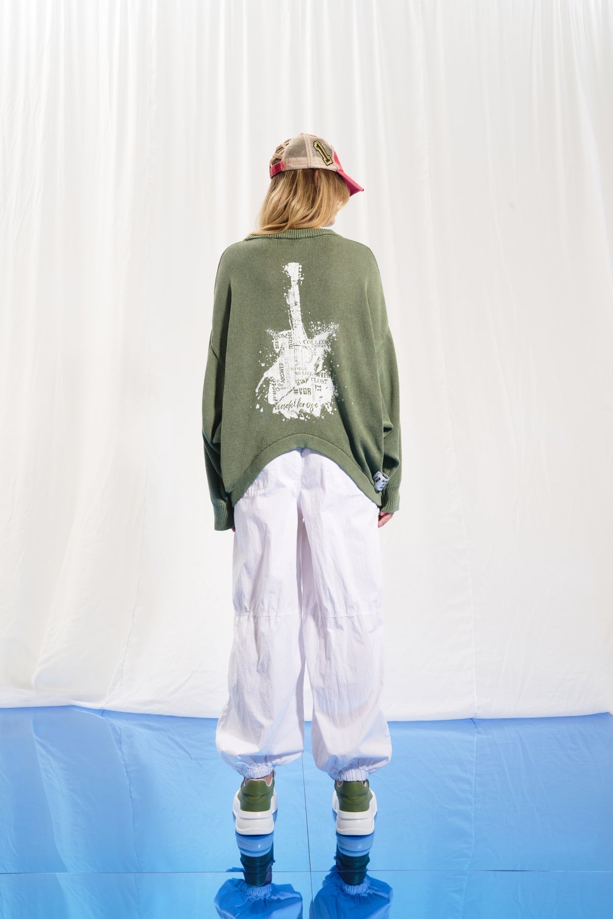 Olive Green Knit Sweater 17180