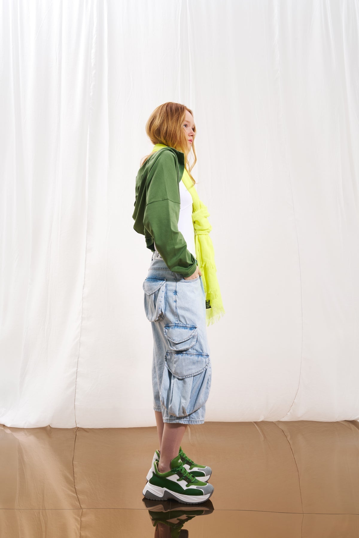 Light Blue Baggy Bermuda Denim Shorts 17197