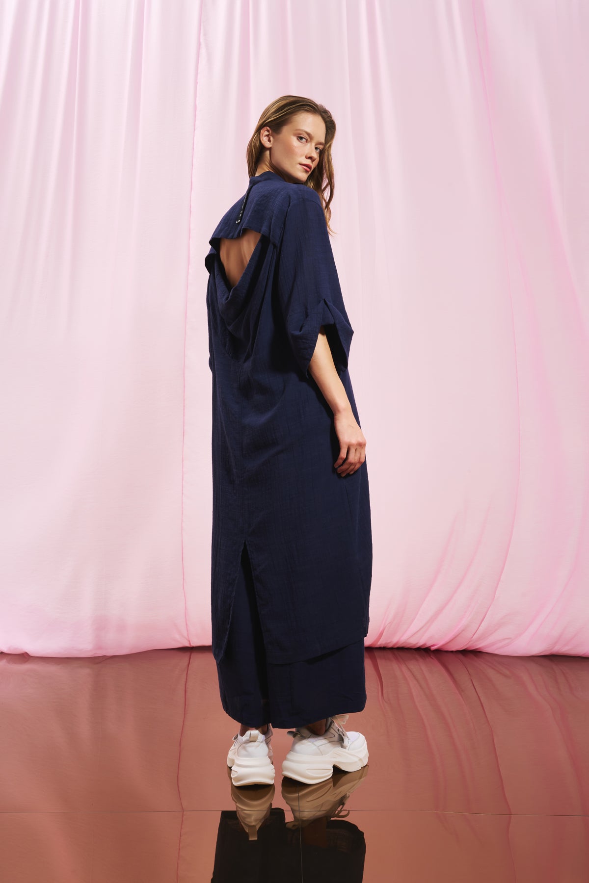 Navy Blue Shirt Dress 17267
