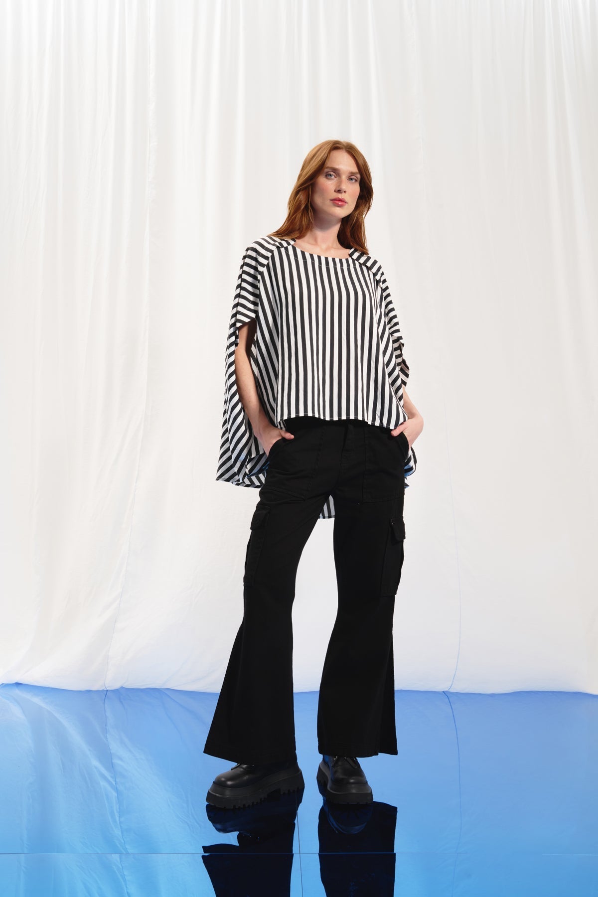 Black White Blouse 17290