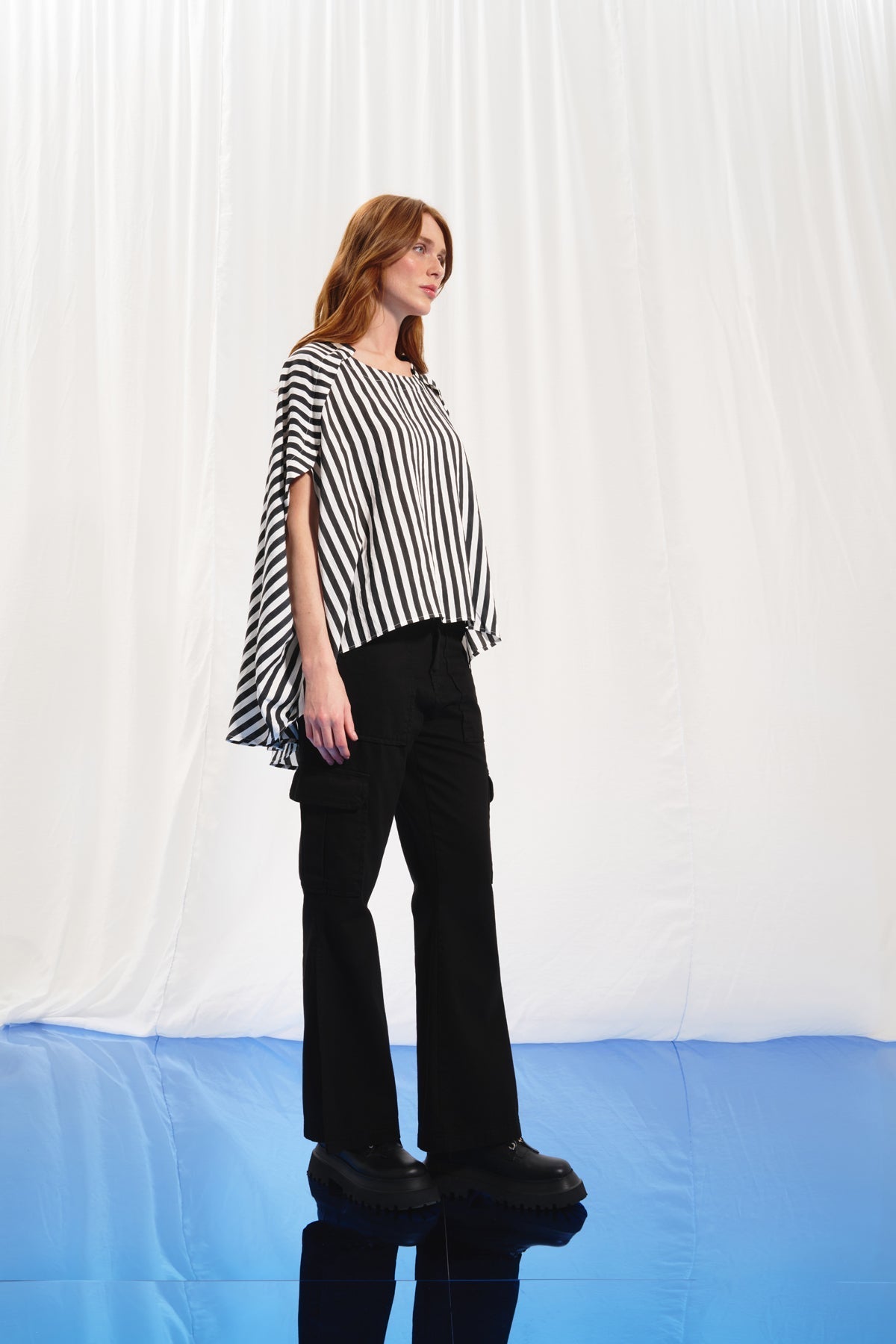 Black White Blouse 17290