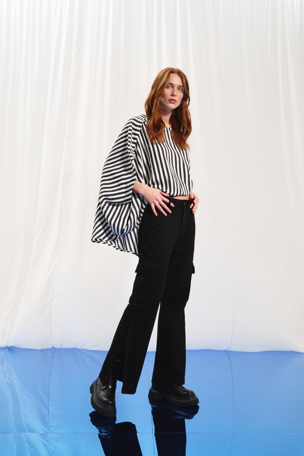 Black White Blouse 17290