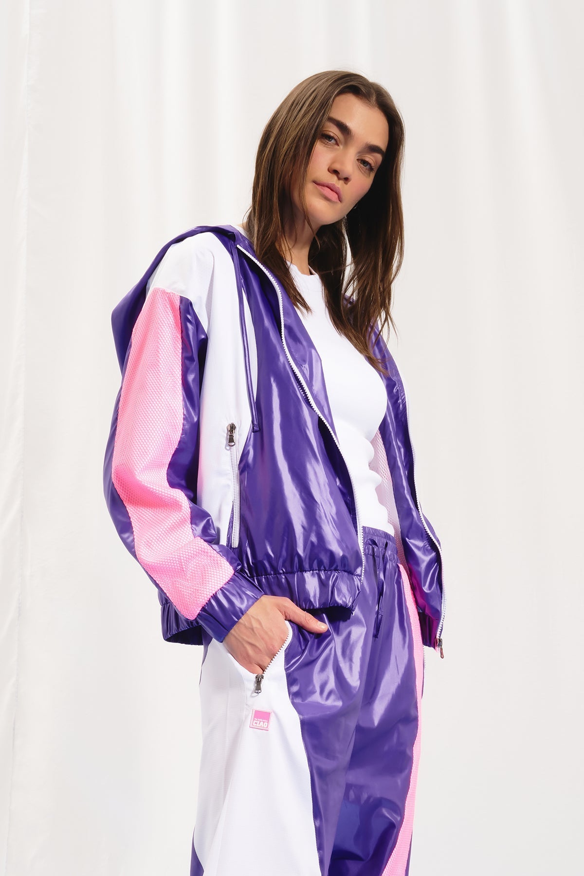 Purple White Jacket 17328