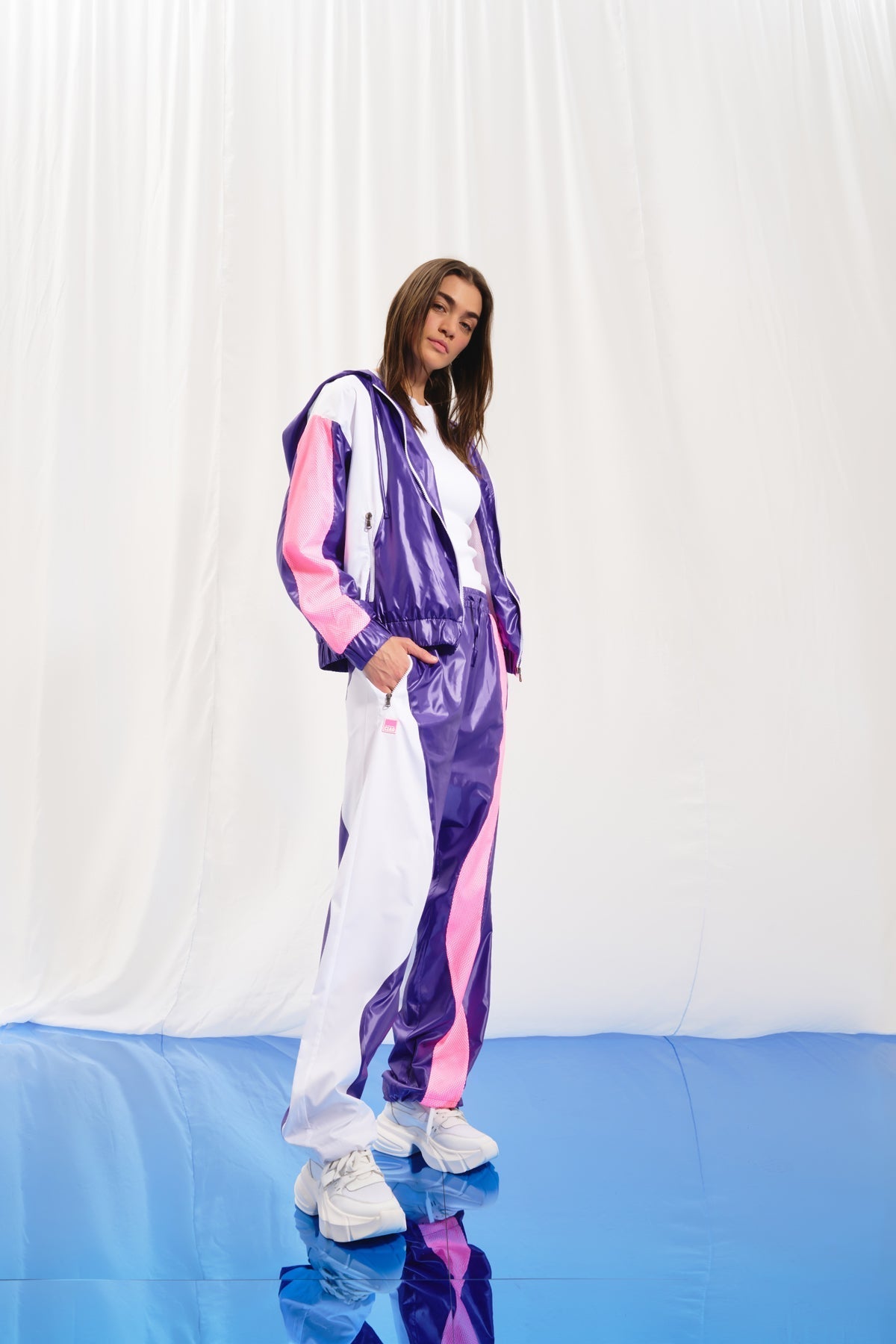 Purple White Trousers 17329