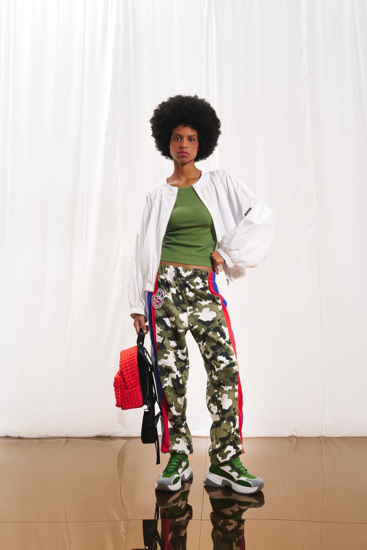 Khaki Camo Print Trousers 17338