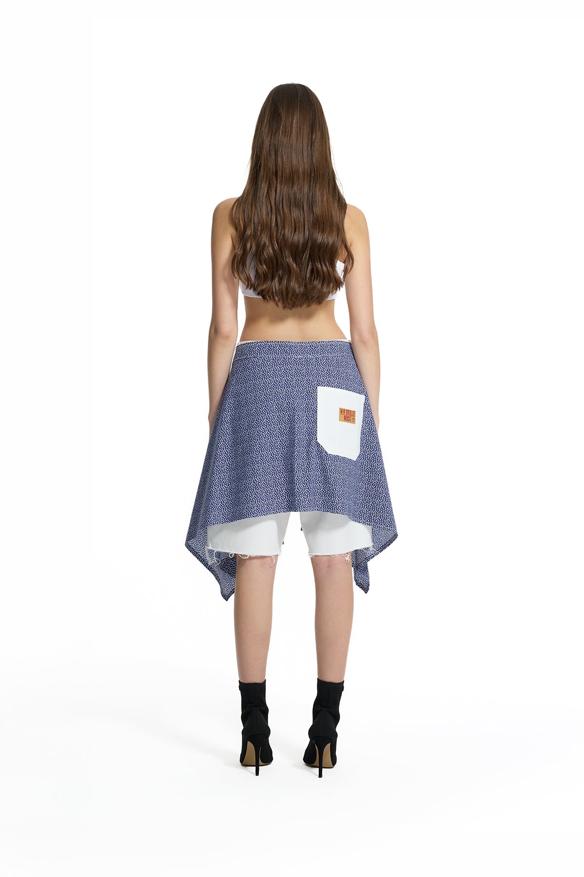 White Layered Pareo Shorts 19118