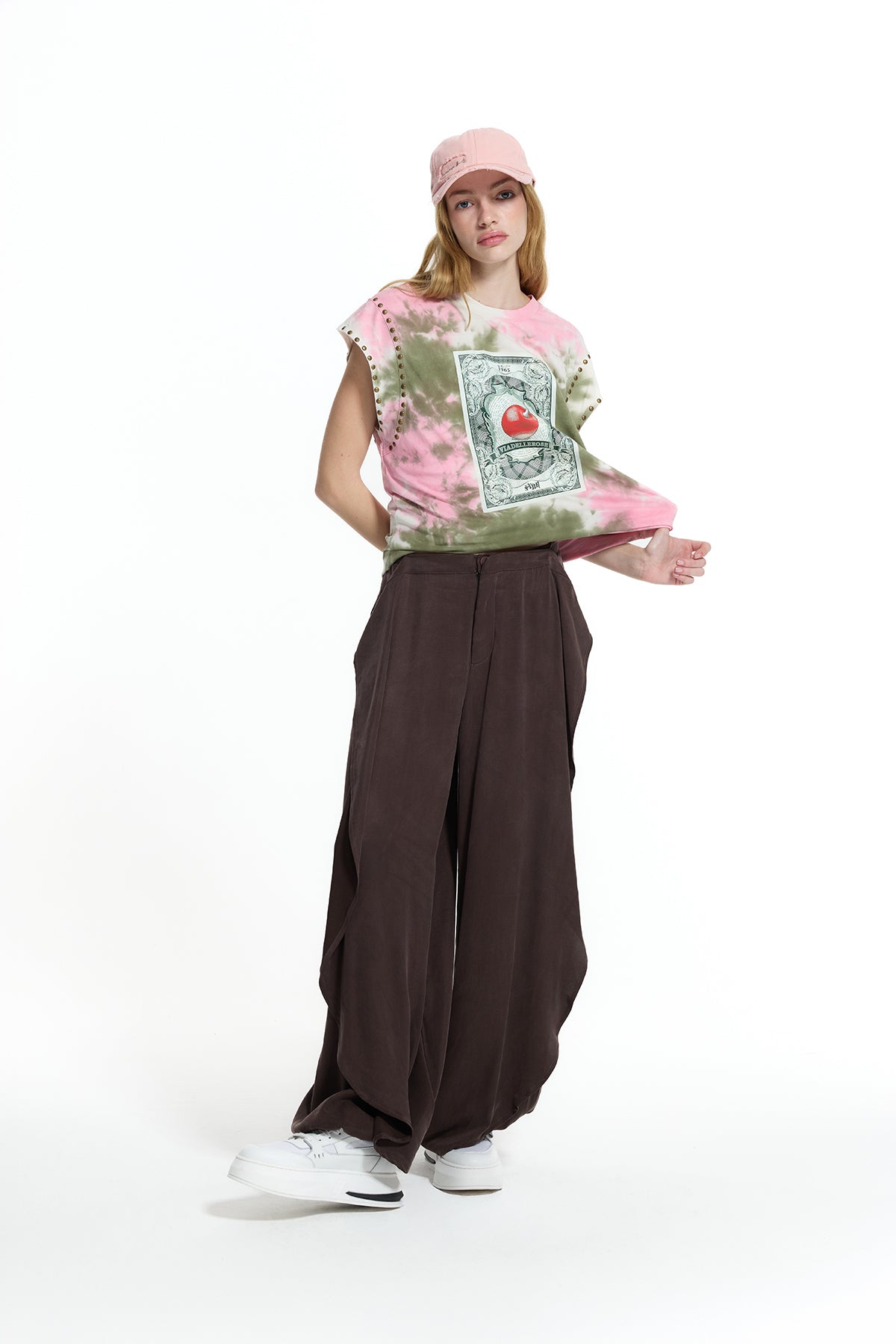 Brown Draped Balloon Trousers 19156