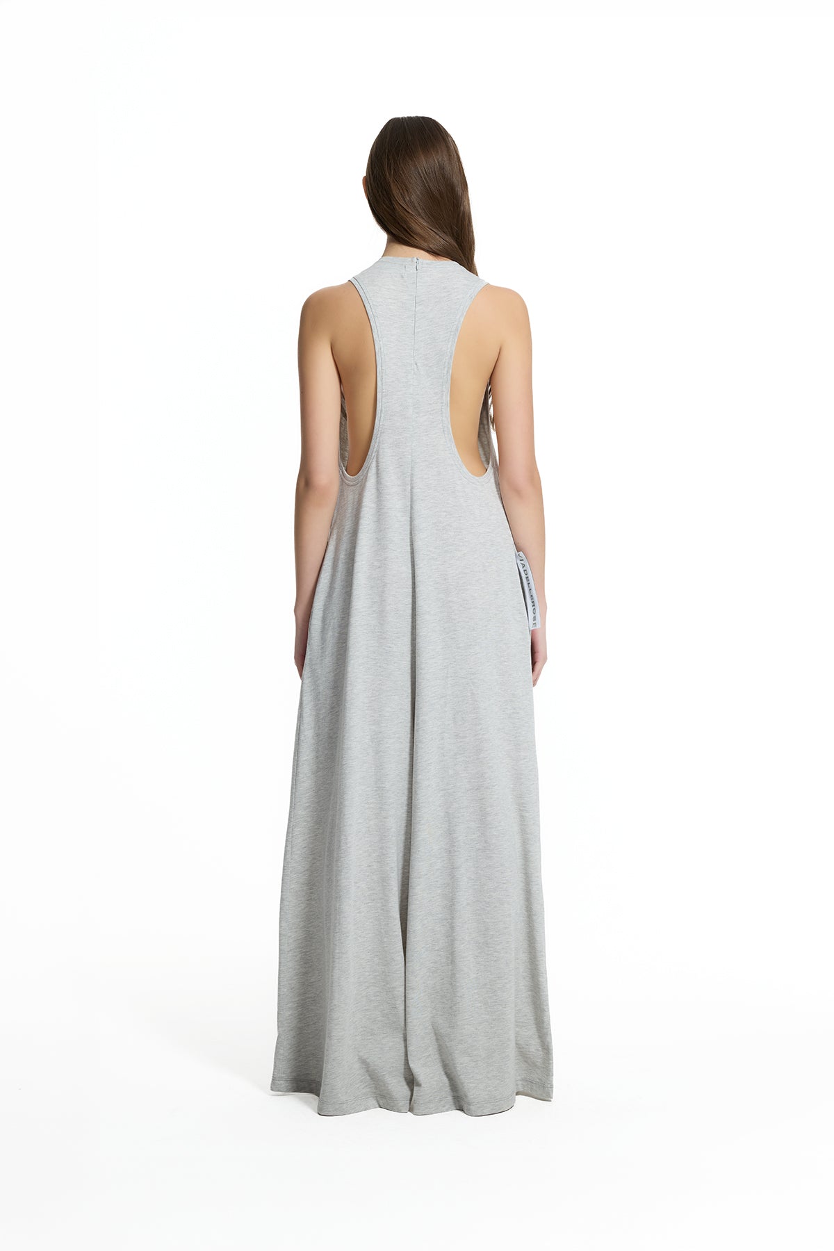 Grey Melange Wide Leg Relaxed Fit Jumpsuit 19195