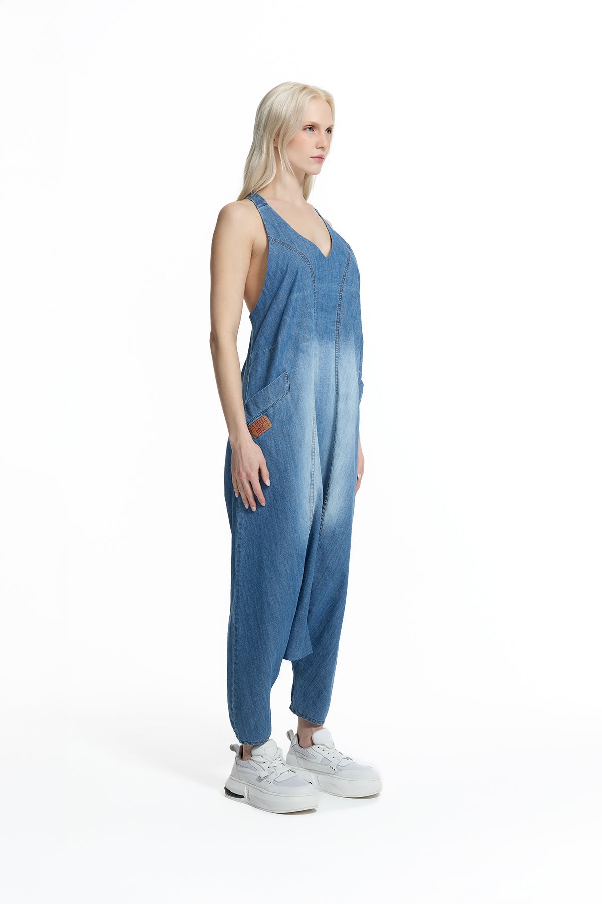 Blue Balloon Silhouette Denim Jumpsuit 19198