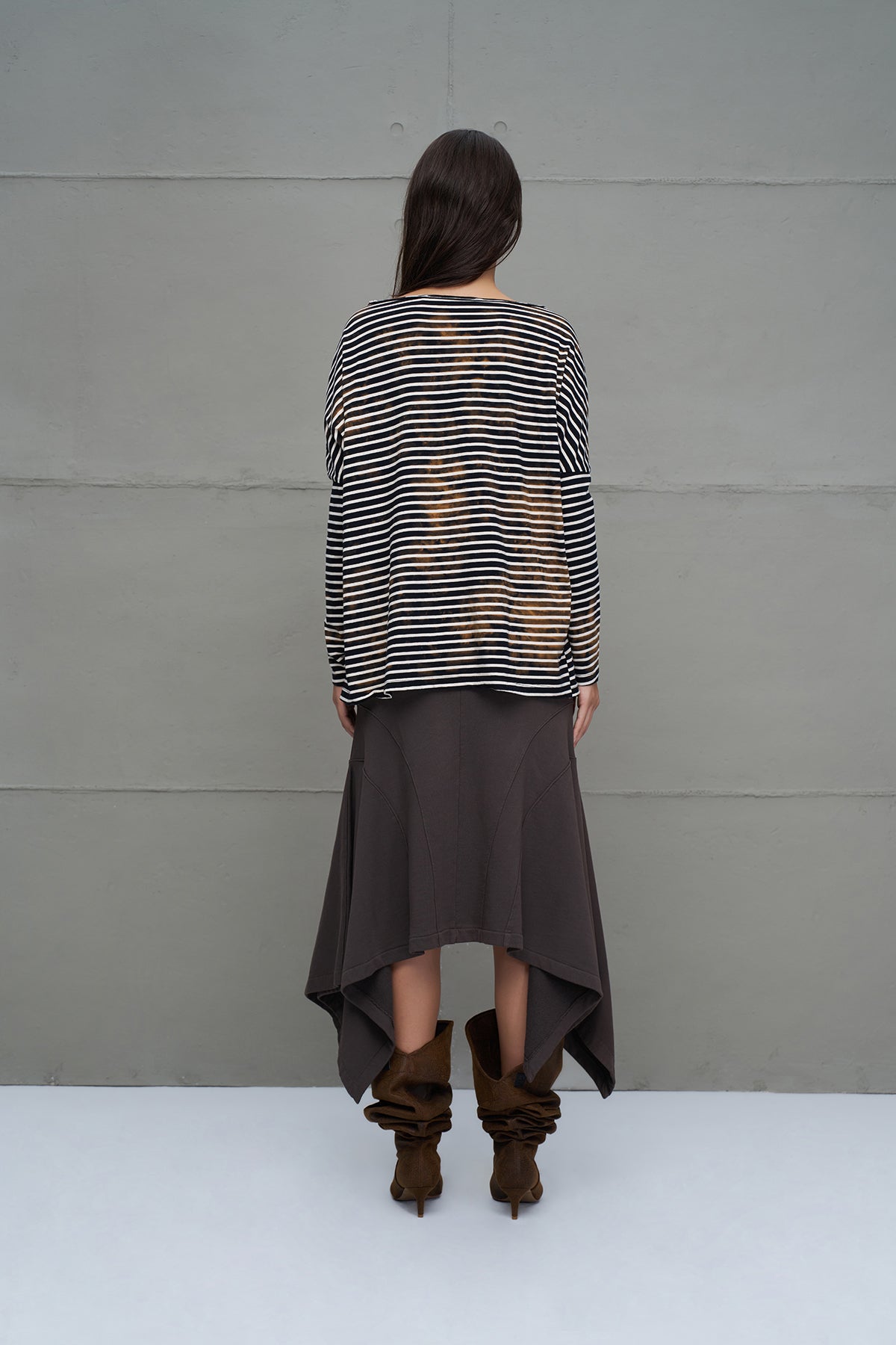 Black White Striped Long Sleeve T-shirt 18004