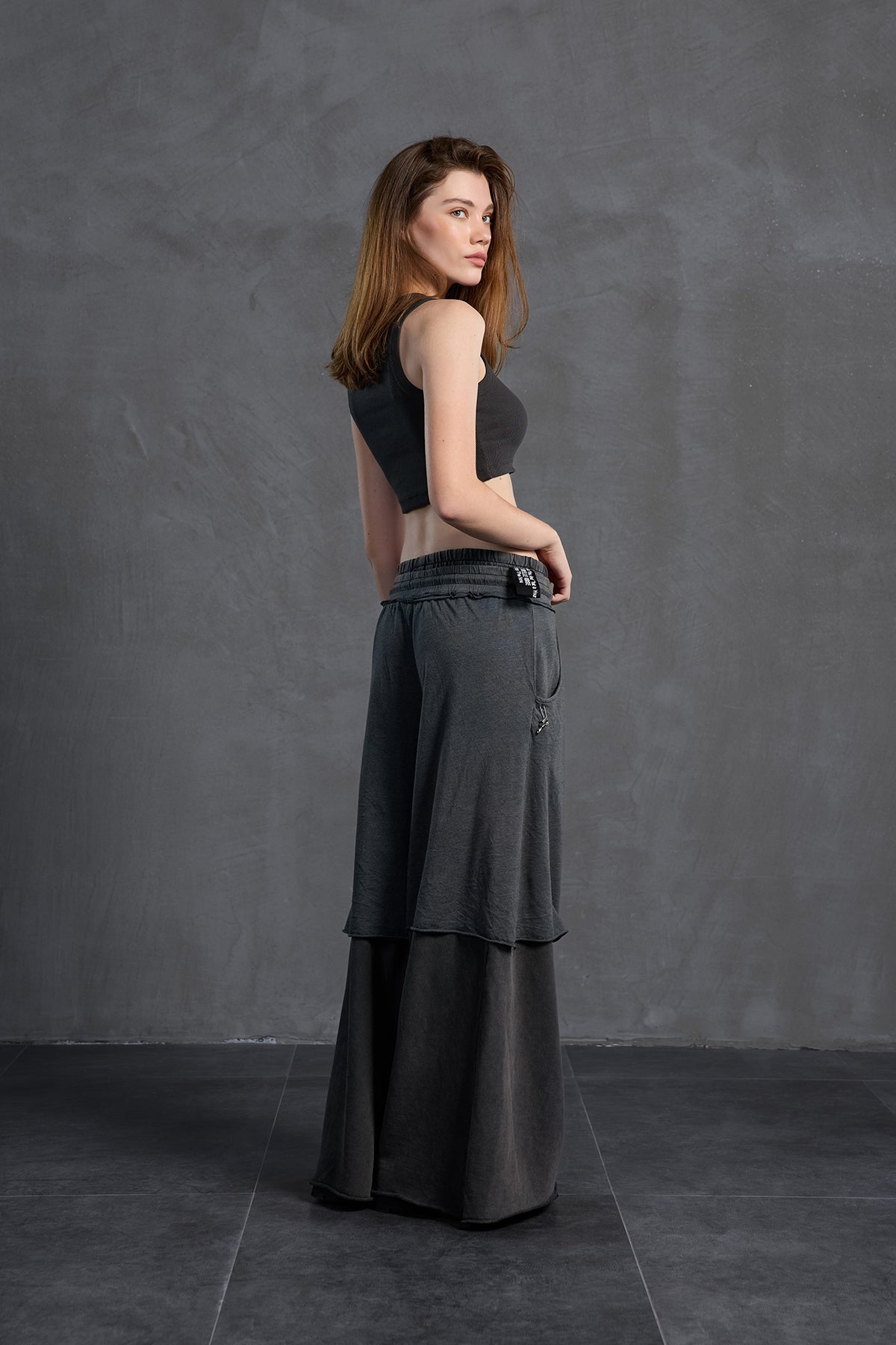 Black Wide-leg Oversize Trousers 18040