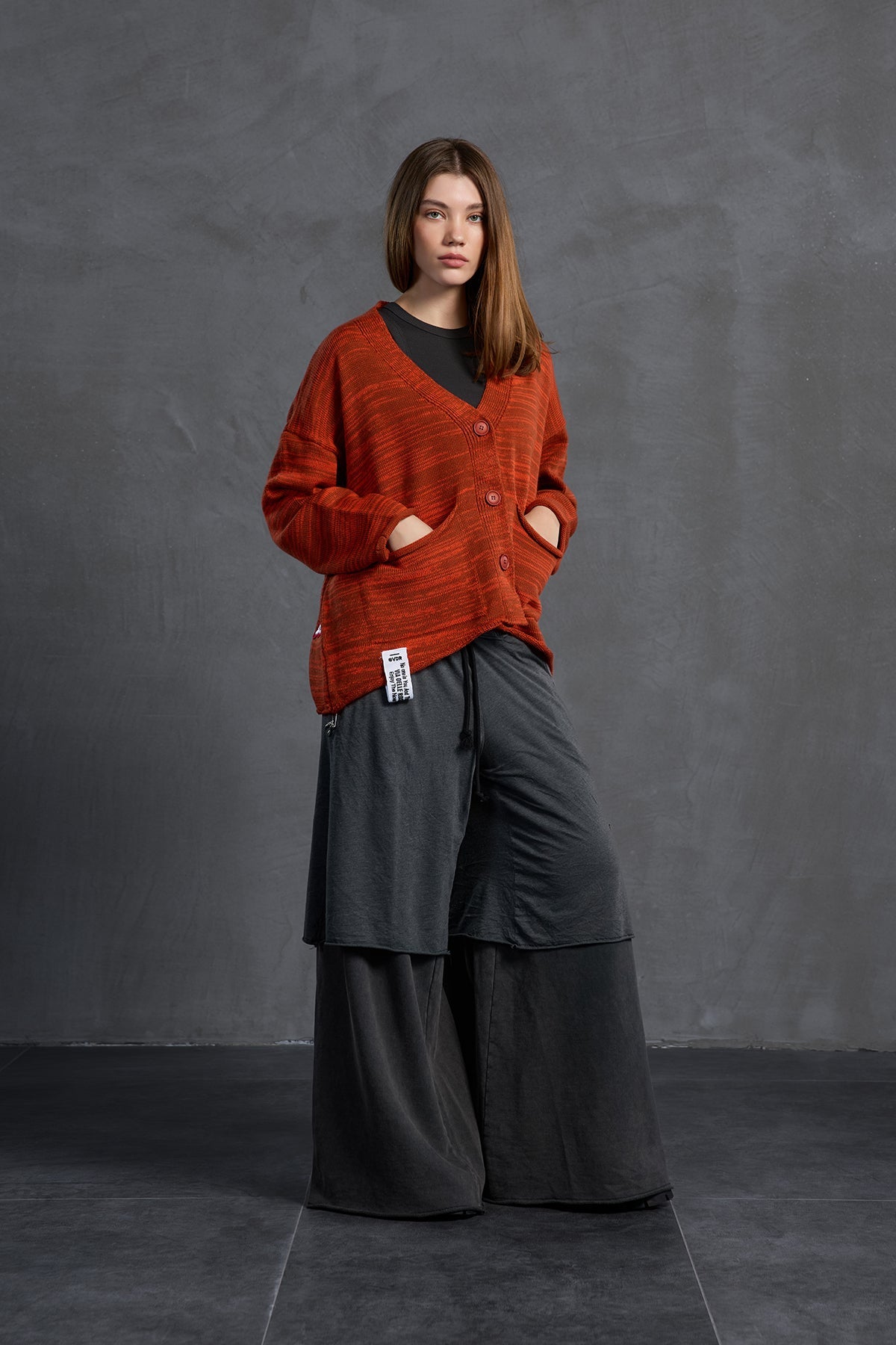 Black Wide-leg Oversize Trousers 18040