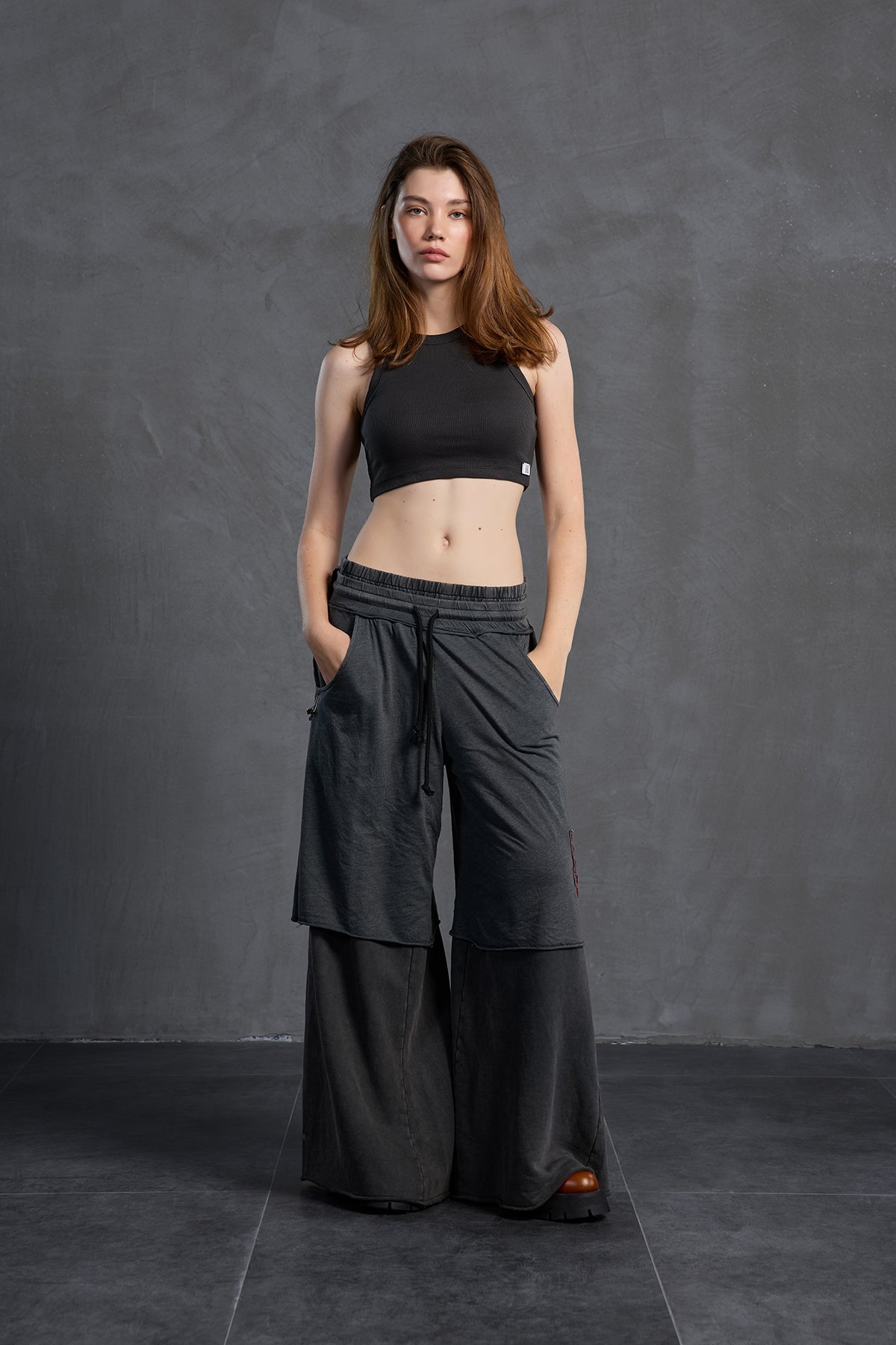 Black Wide-leg Oversize Trousers 18040