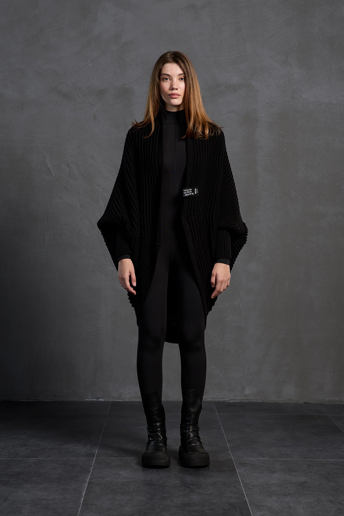 Black Oversized Knit Cardigan 18072