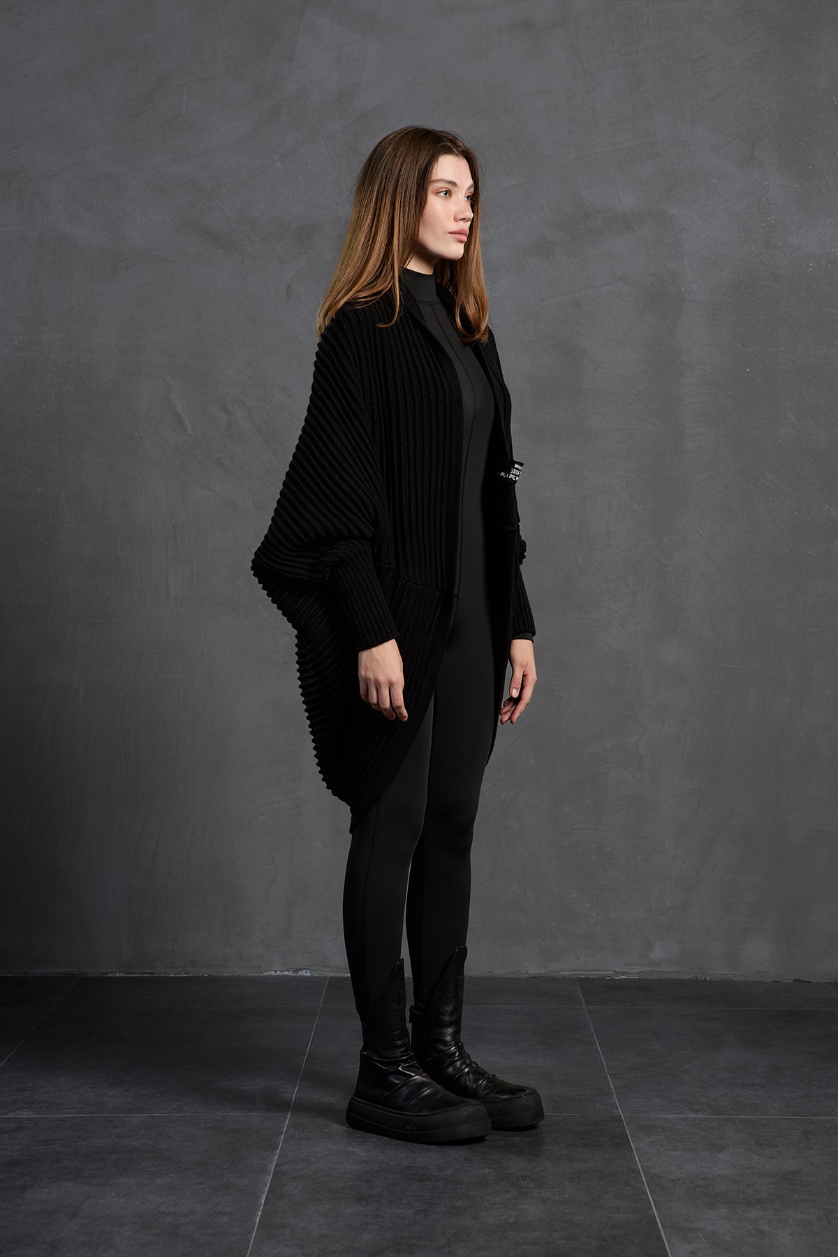 Black Oversized Knit Cardigan 18072