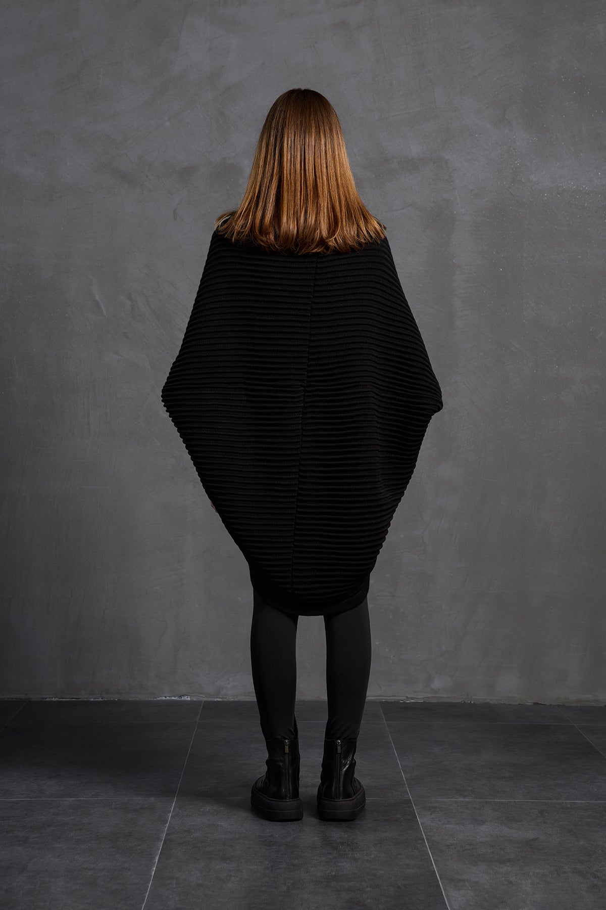 Black Oversized Knit Cardigan 18072