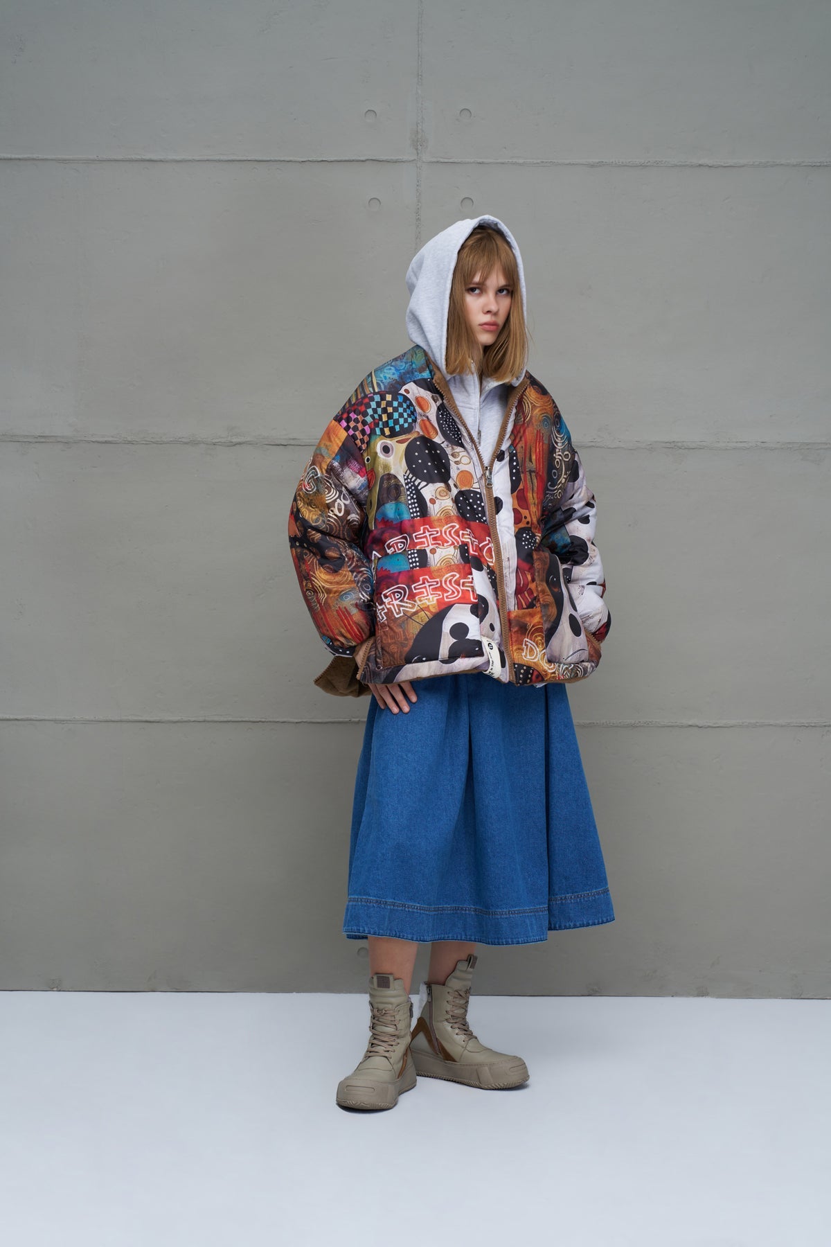 Camel Reversible Drawstring Oversized Coat 18135