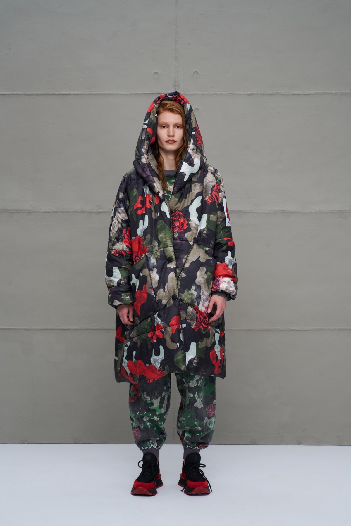 Camo Camouflage Puffer Long Oversized Coat 18136