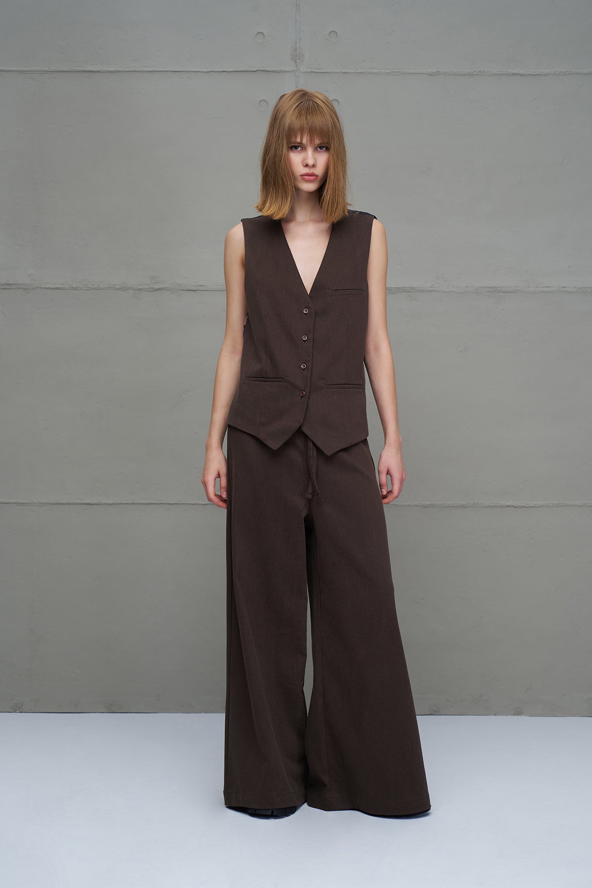 Brown Belted Vest 18214