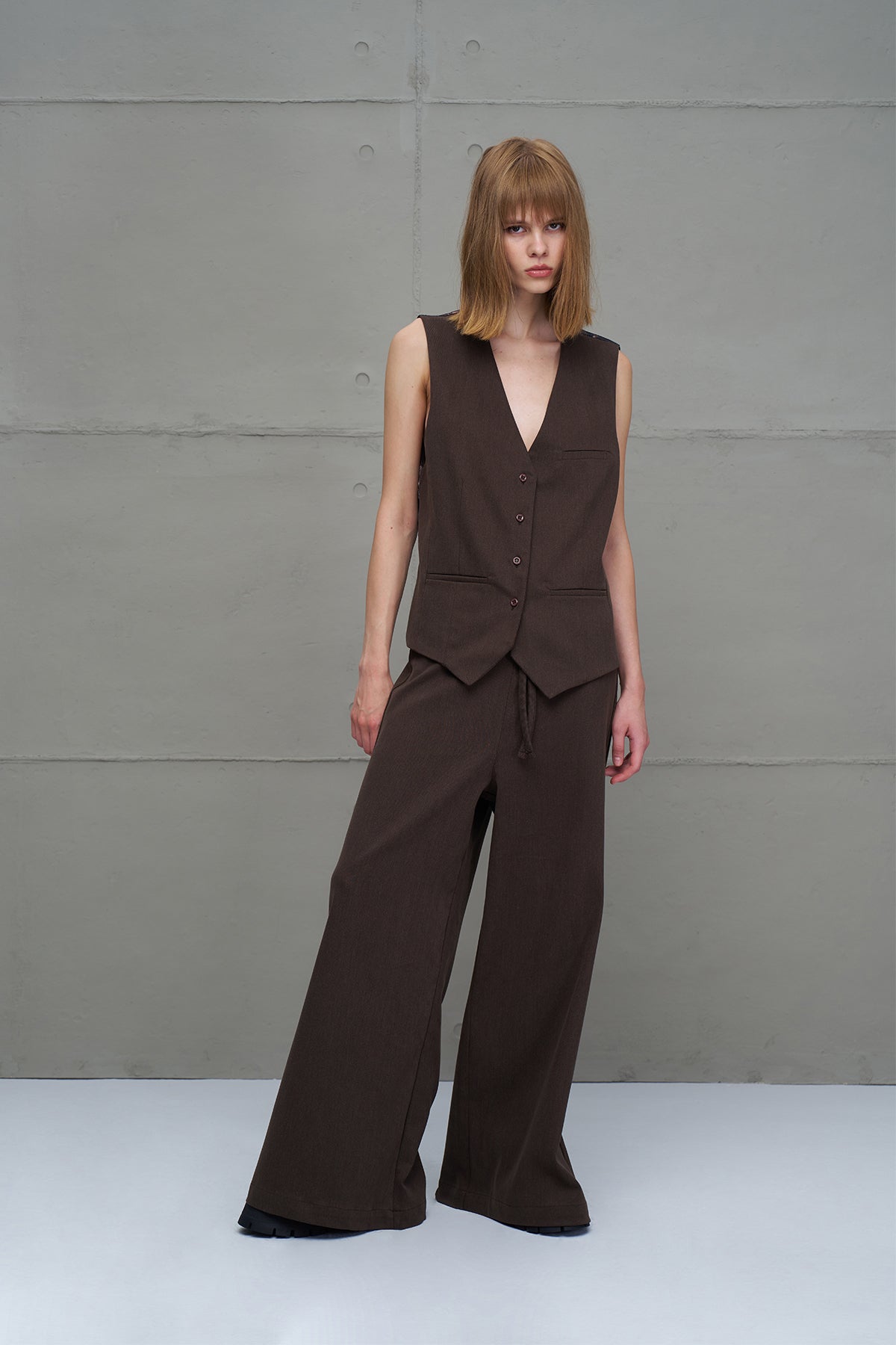 Brown Belted Vest 18214