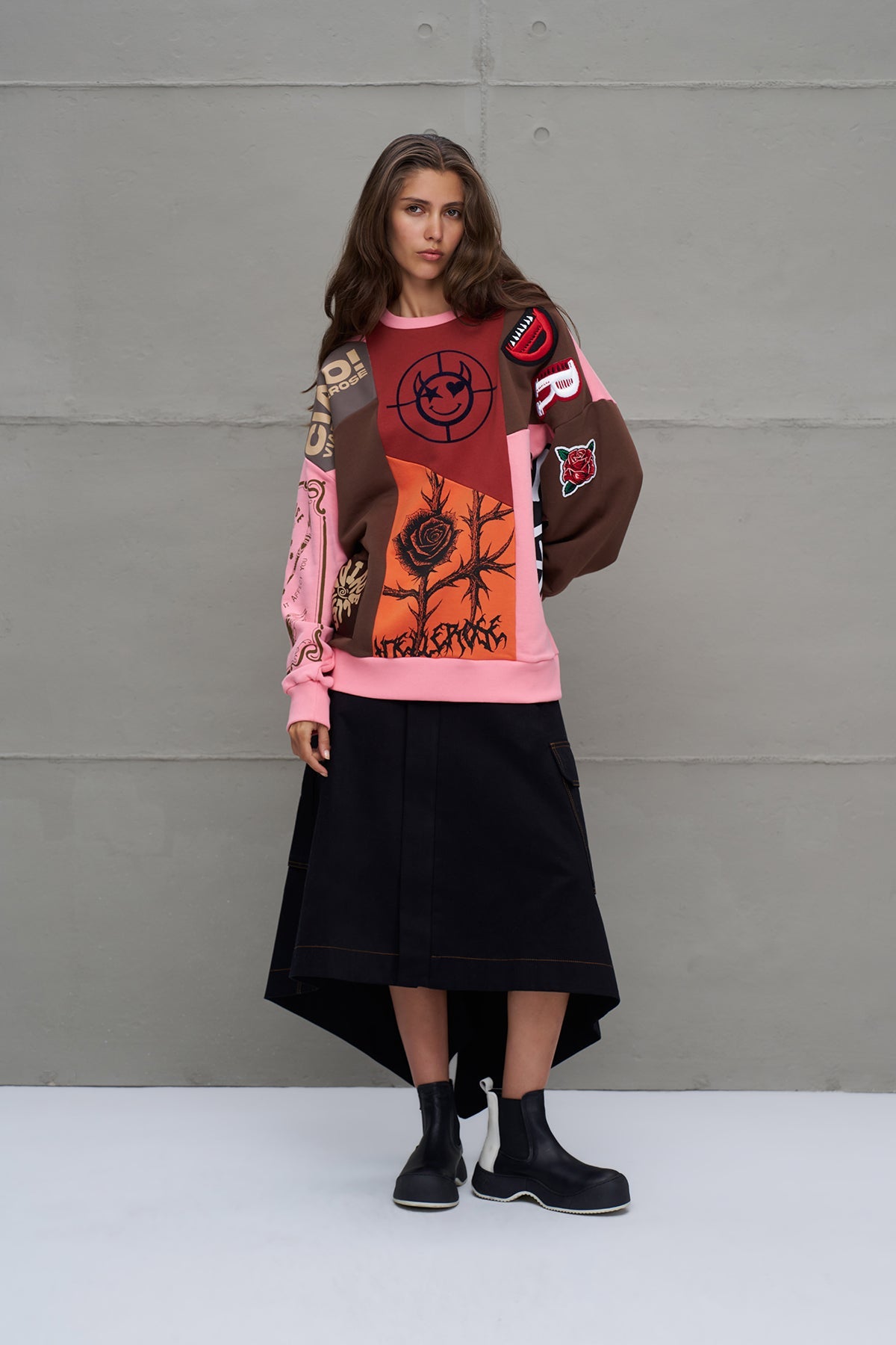 Multicolor Printed Oversize Sweatshirt 18219