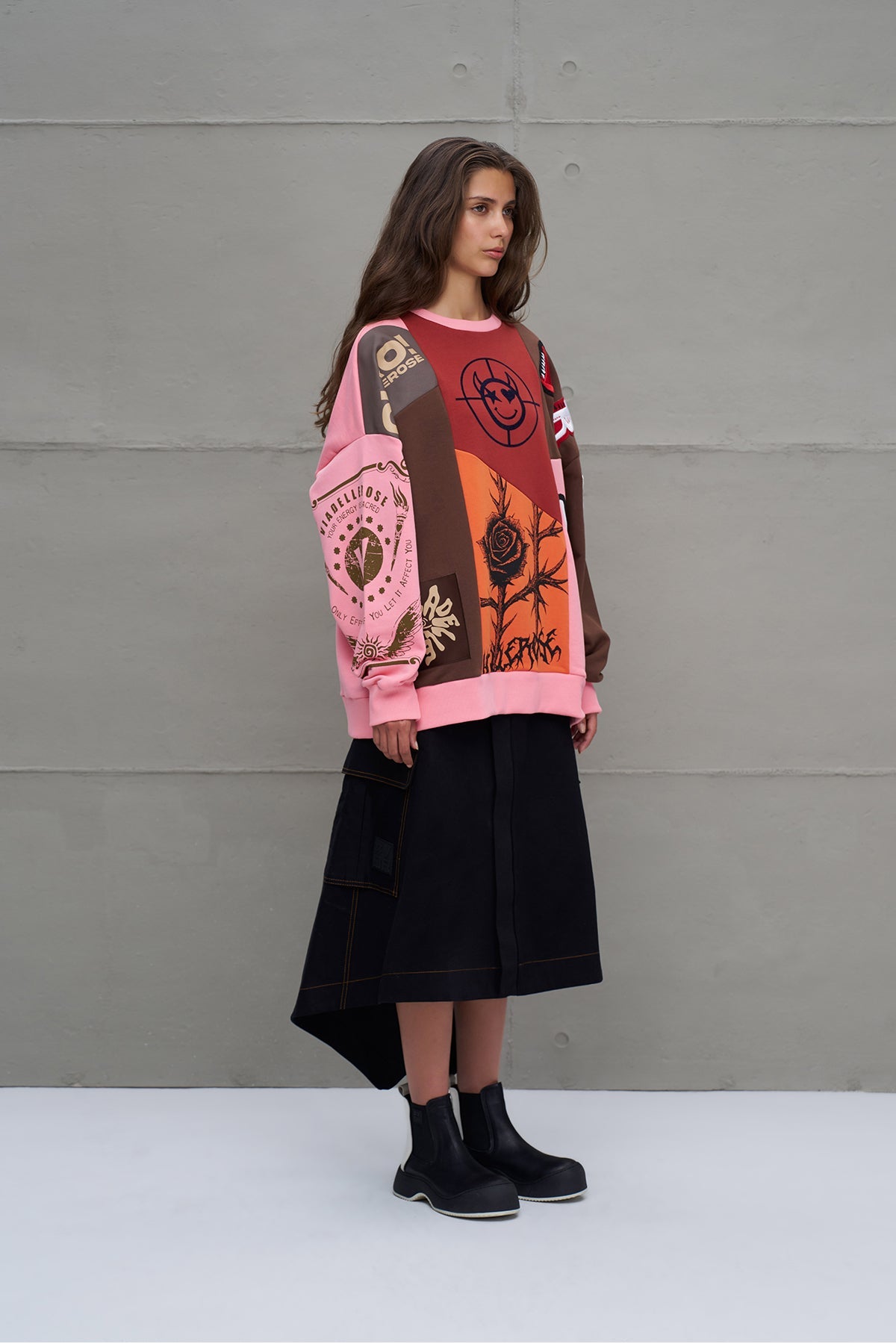 Multicolor Printed Oversize Sweatshirt 18219
