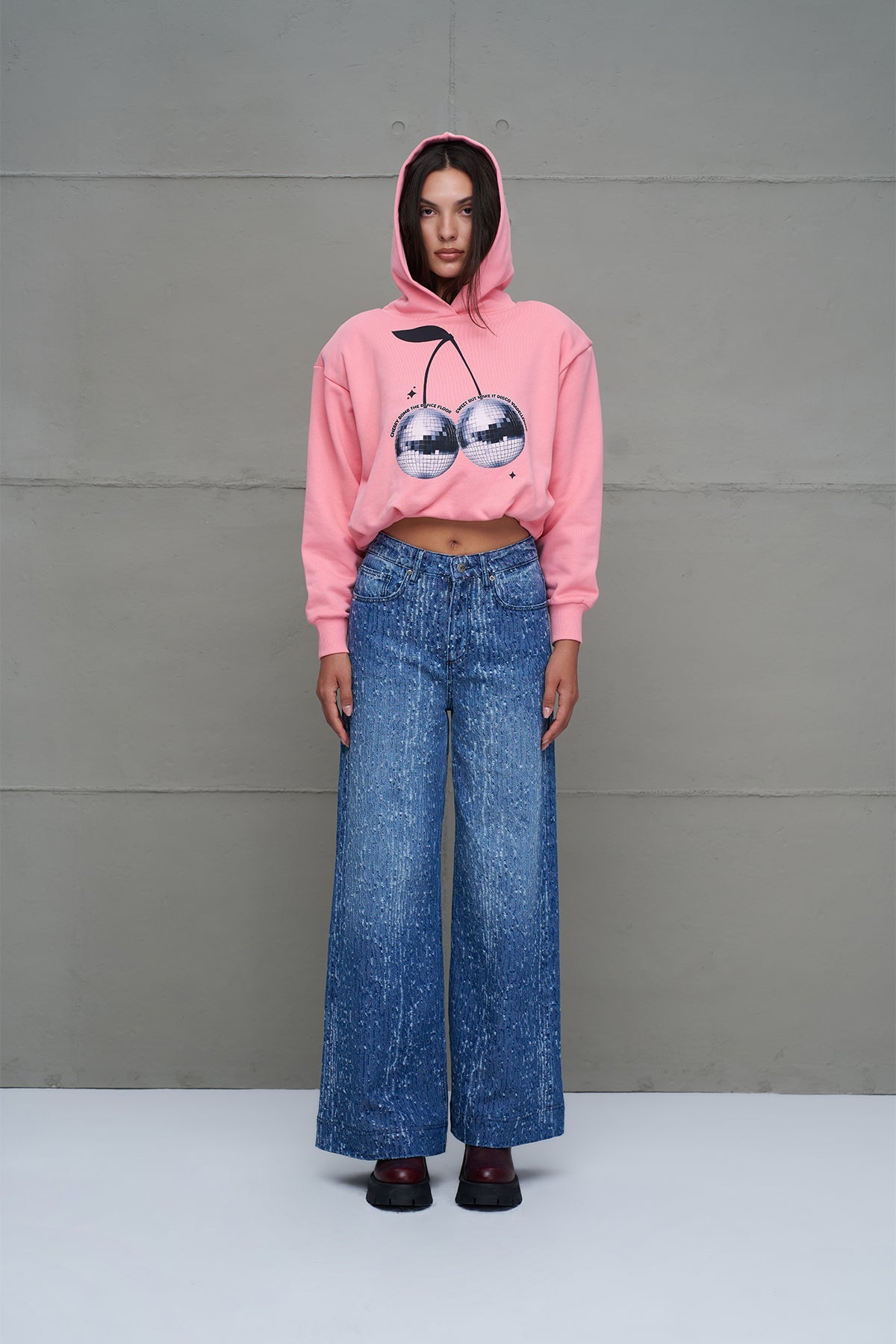 Pink Crop Sweatshirt 18259