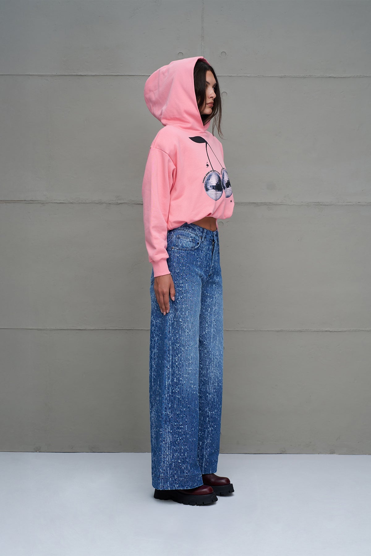 Pink Crop Sweatshirt 18259