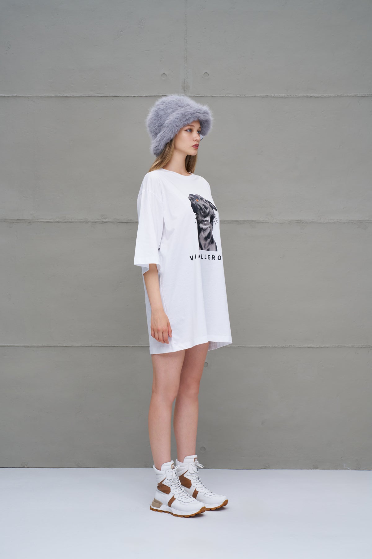 White Printed Oversize T-shirt 18263
