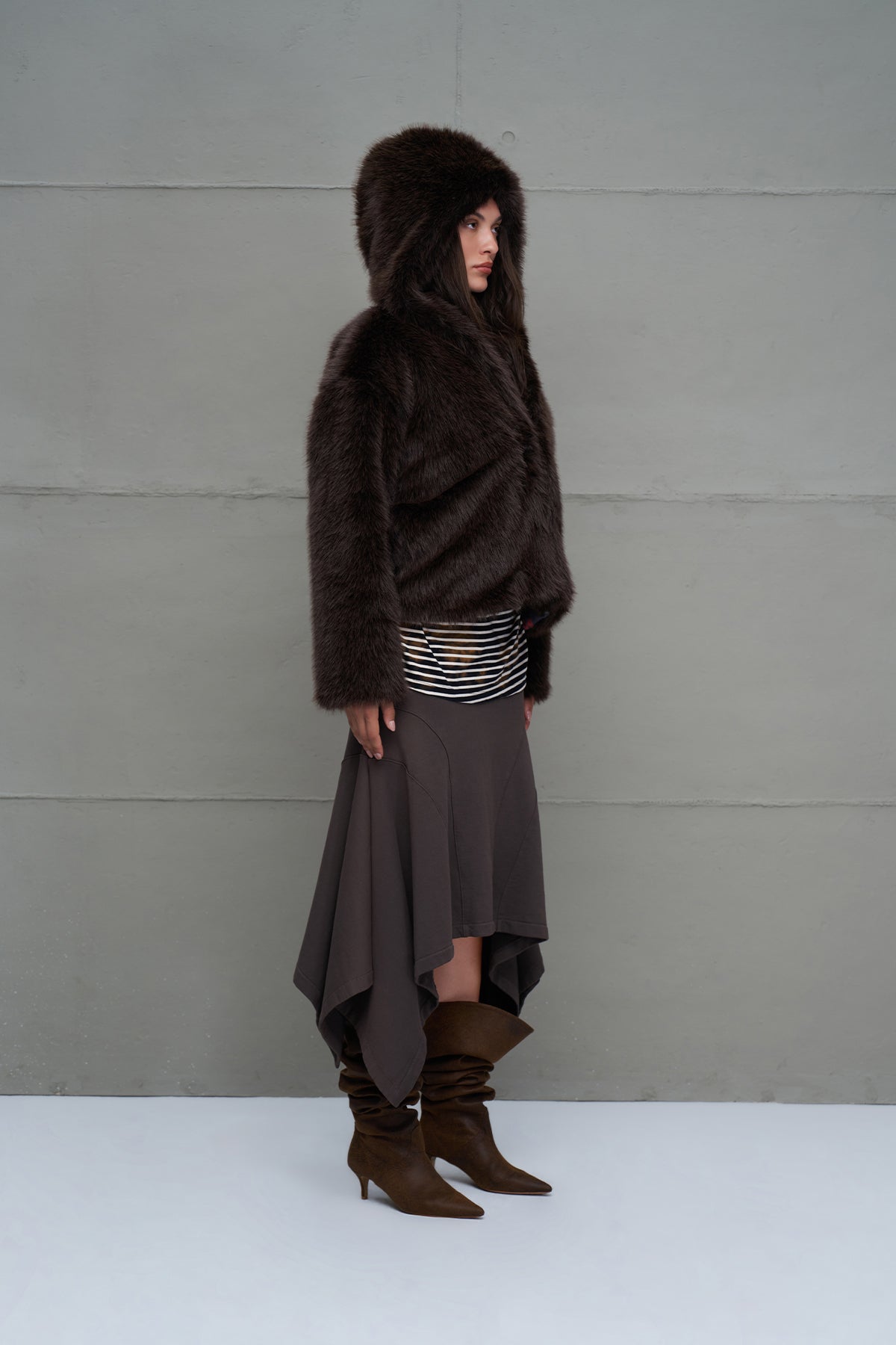 Brown Oversize Short Coat 18293