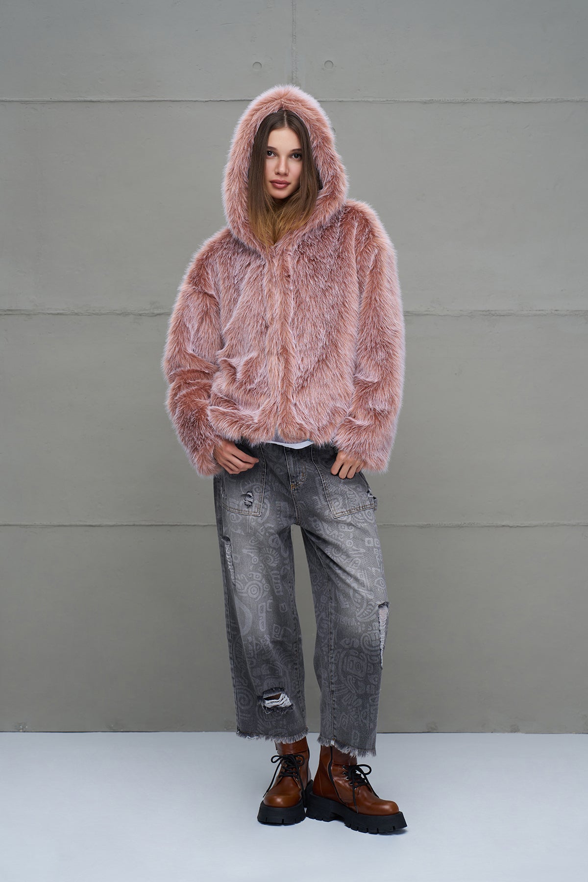 Pink Oversize Short Coat 18293