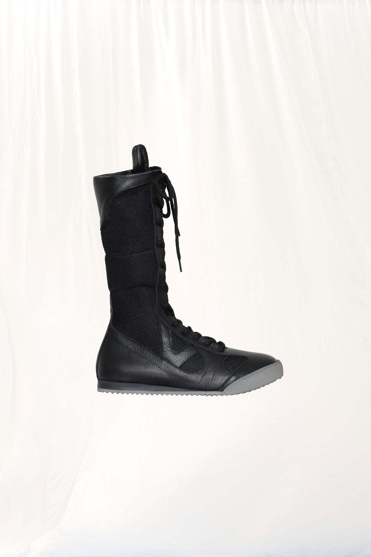 Black Leather Sports Boots Balboa
