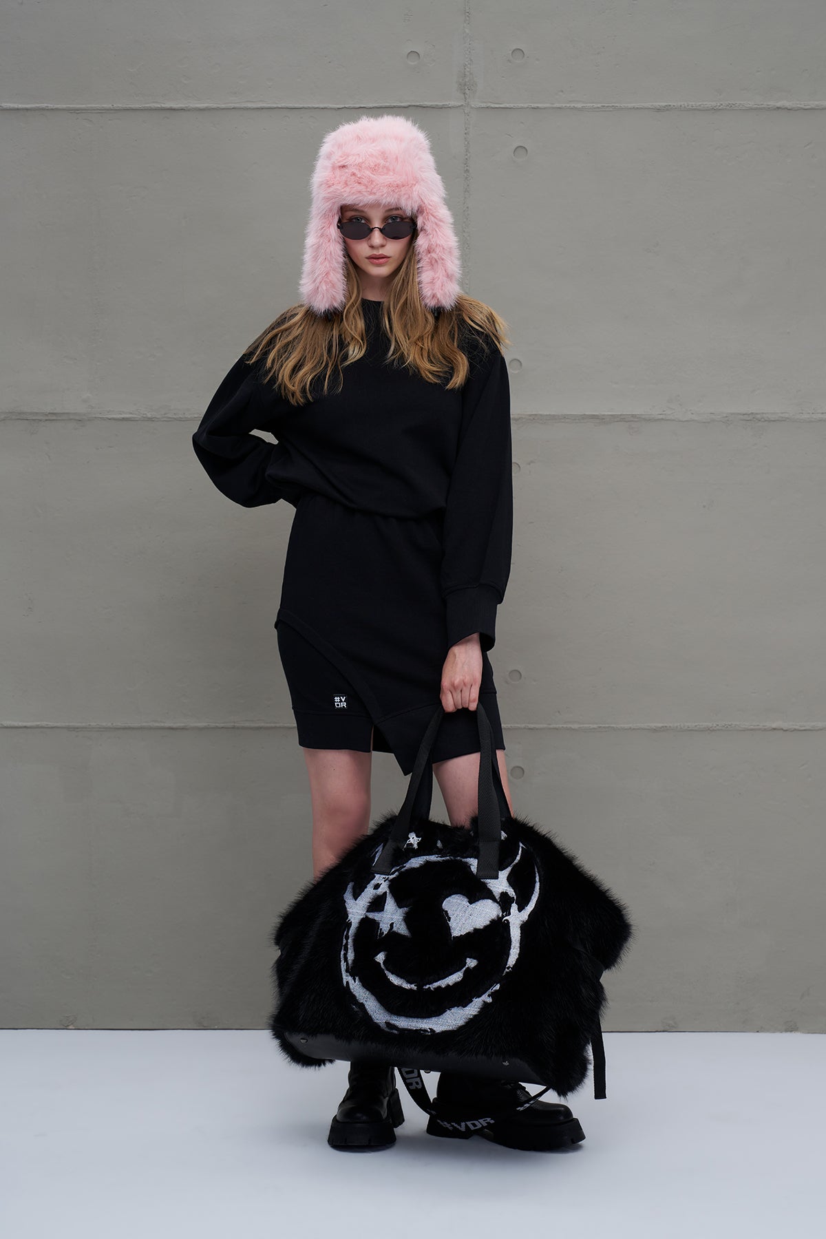 Black Faux Fur Bag Rambo3