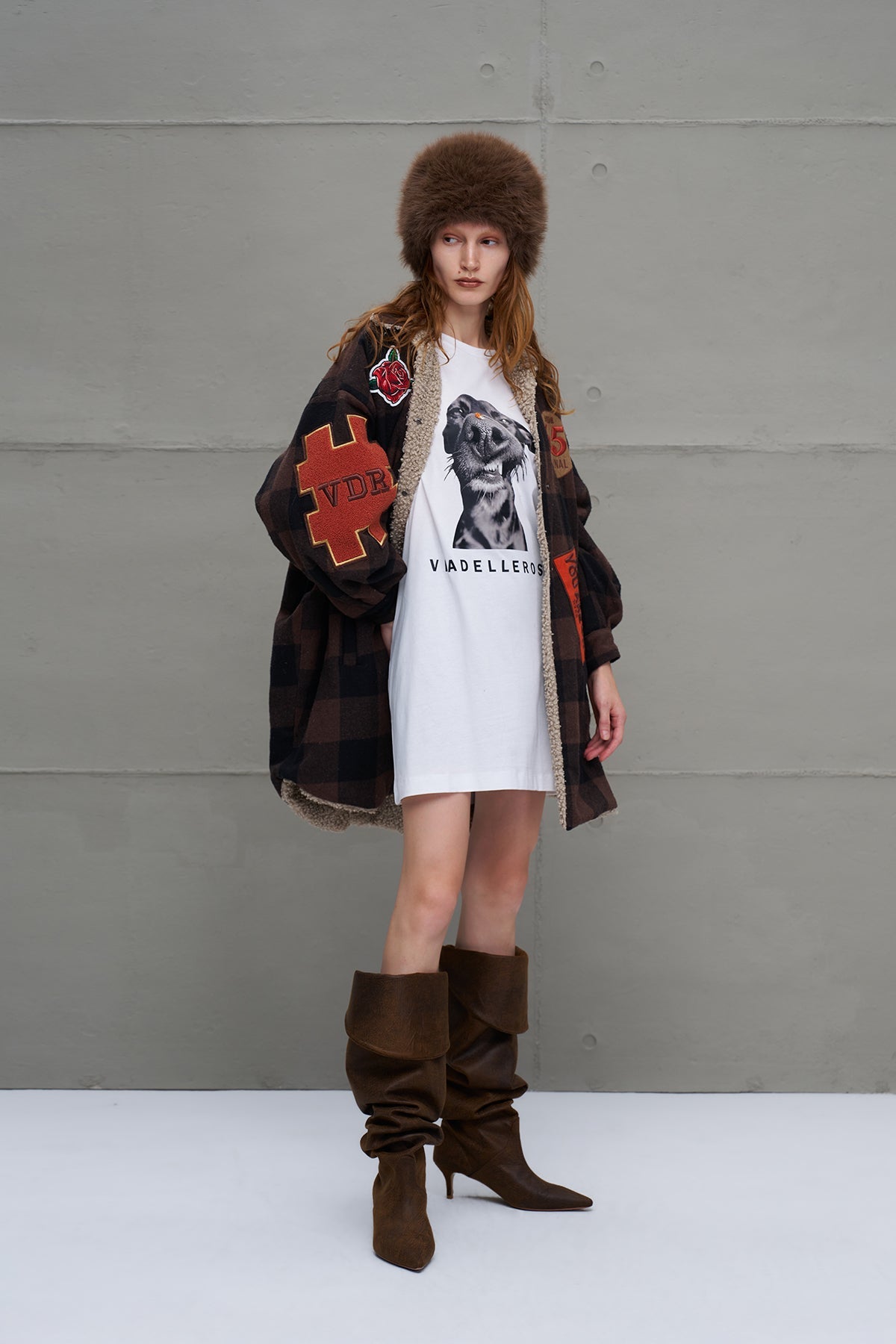 Brown Faux Distressed Leather Boots Roxette