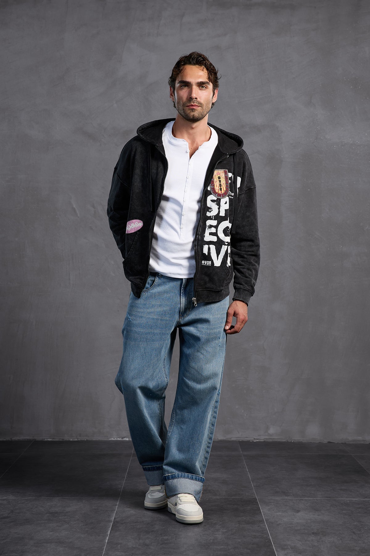 Black Patch Hooded Sweatshirt 10000